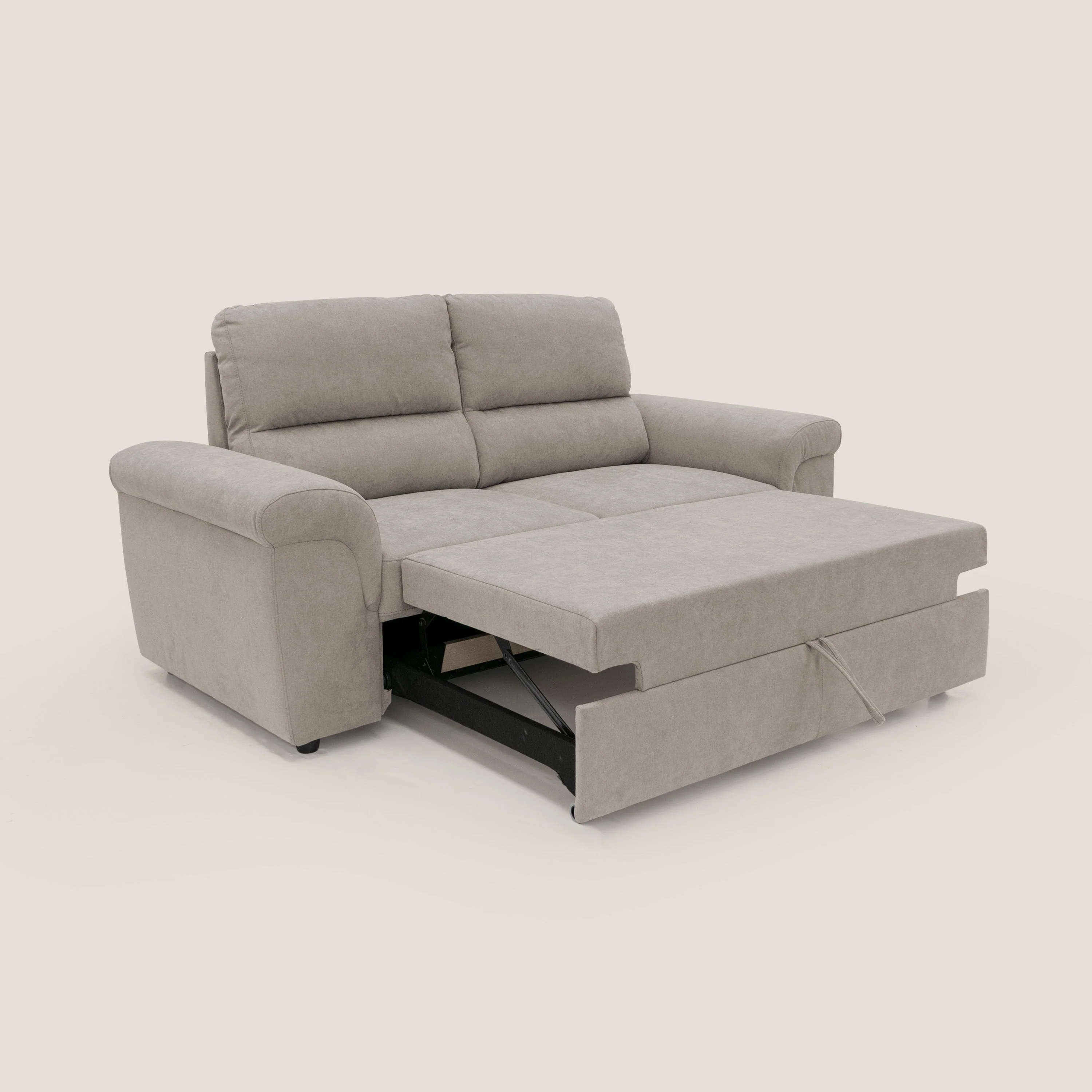 Minerva canapé linéaire avec pouf extractible en tissu doux imperméable T02 beige - Image 2