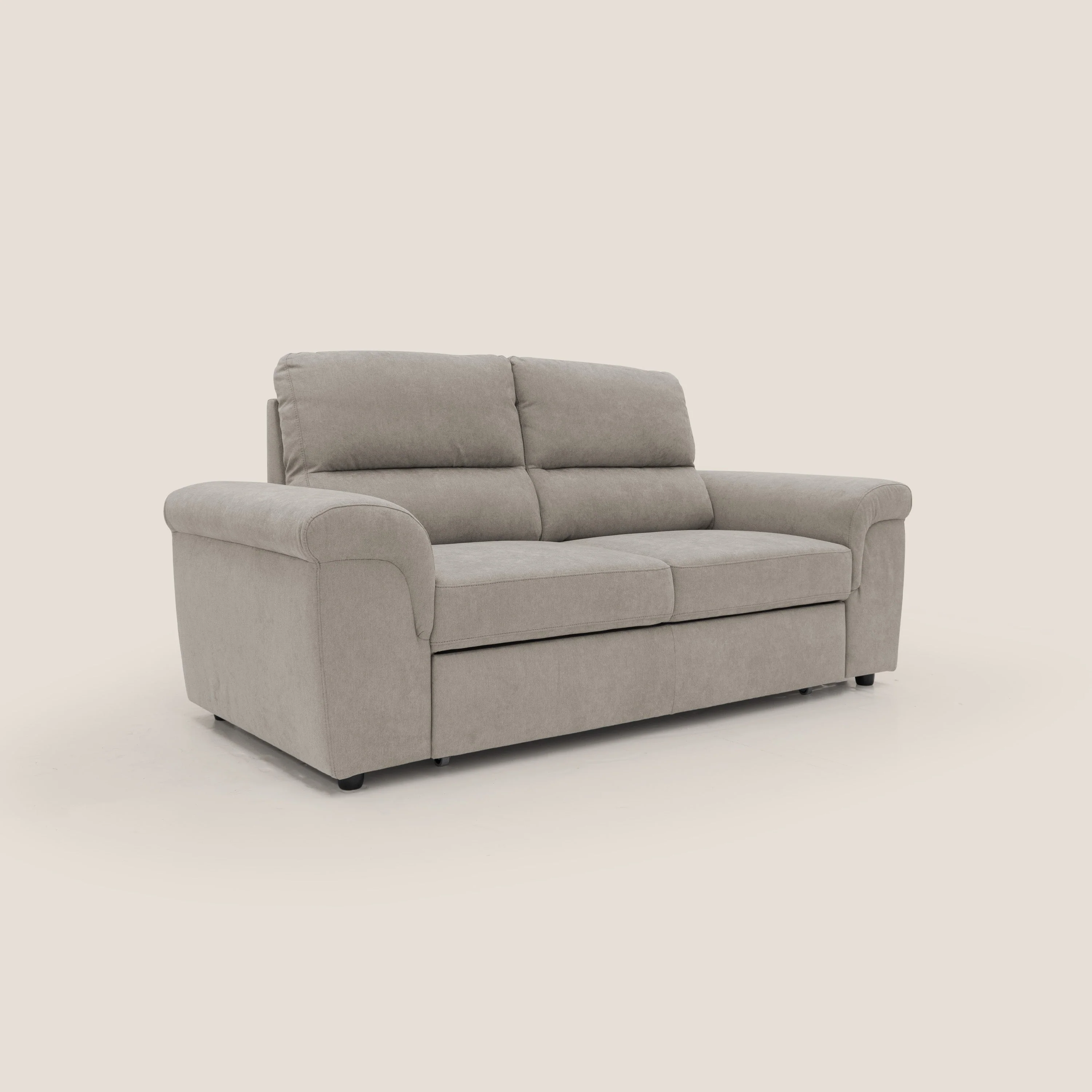 Minerva canapé linéaire avec pouf extractible en tissu doux imperméable T02 beige - Image 3