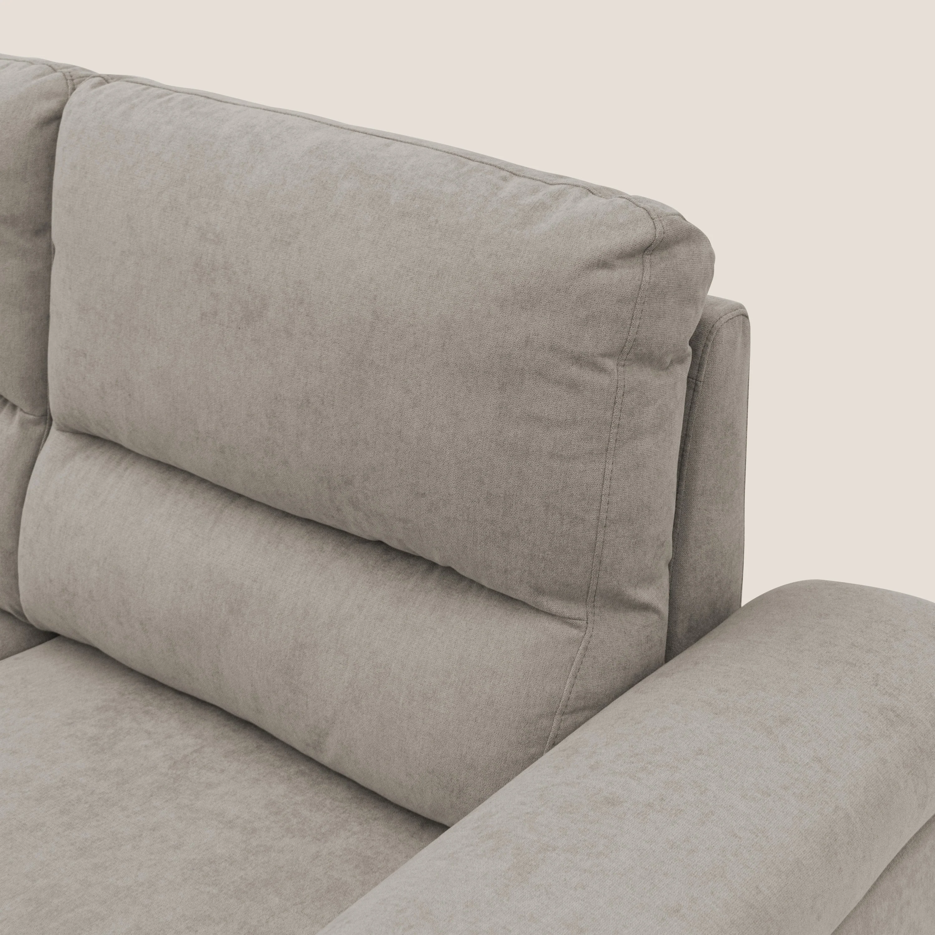 Minerva canapé linéaire avec pouf extractible en tissu doux imperméable T02 beige - Image 4