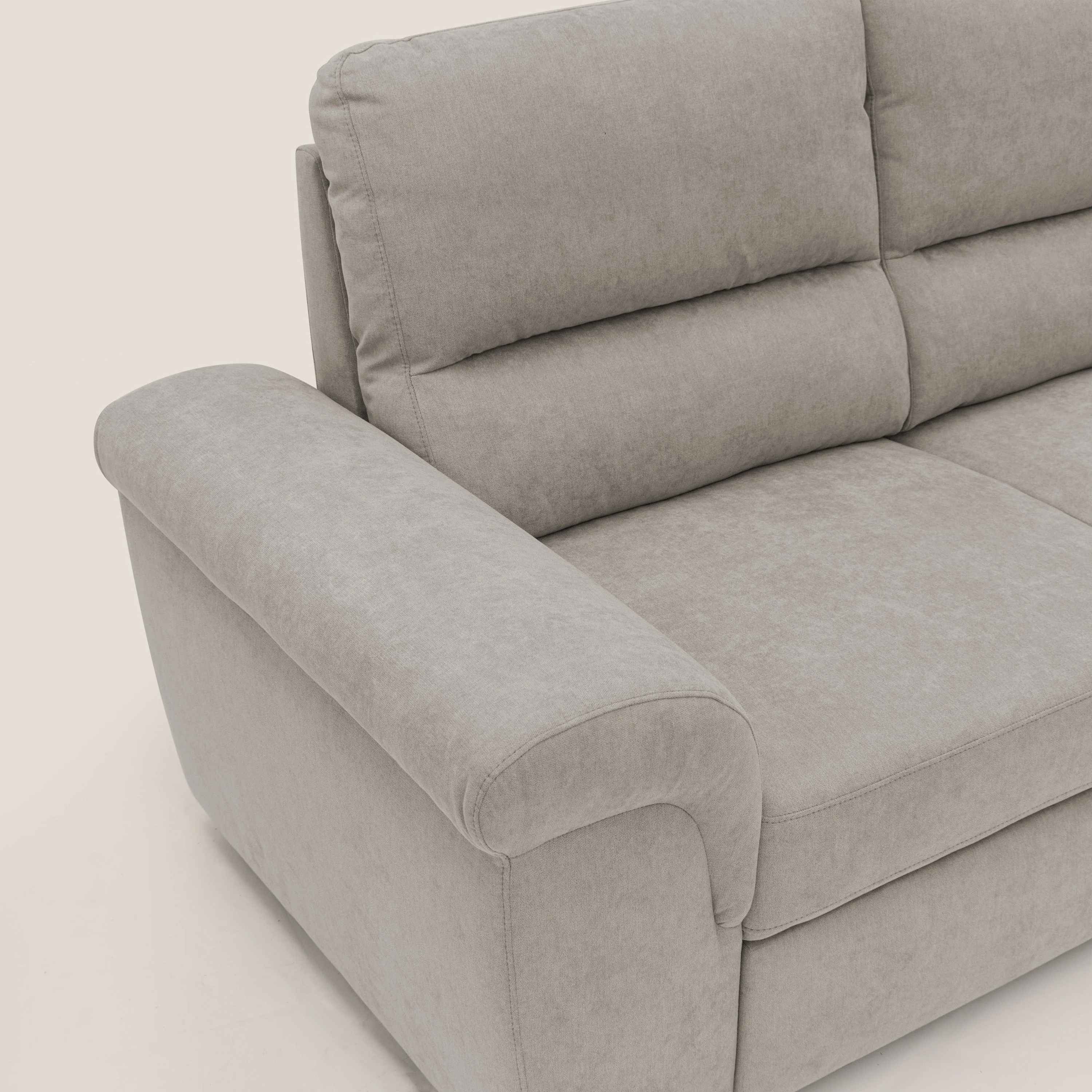 Minerva canapé linéaire avec pouf extractible en tissu doux imperméable T02 beige - Image 7