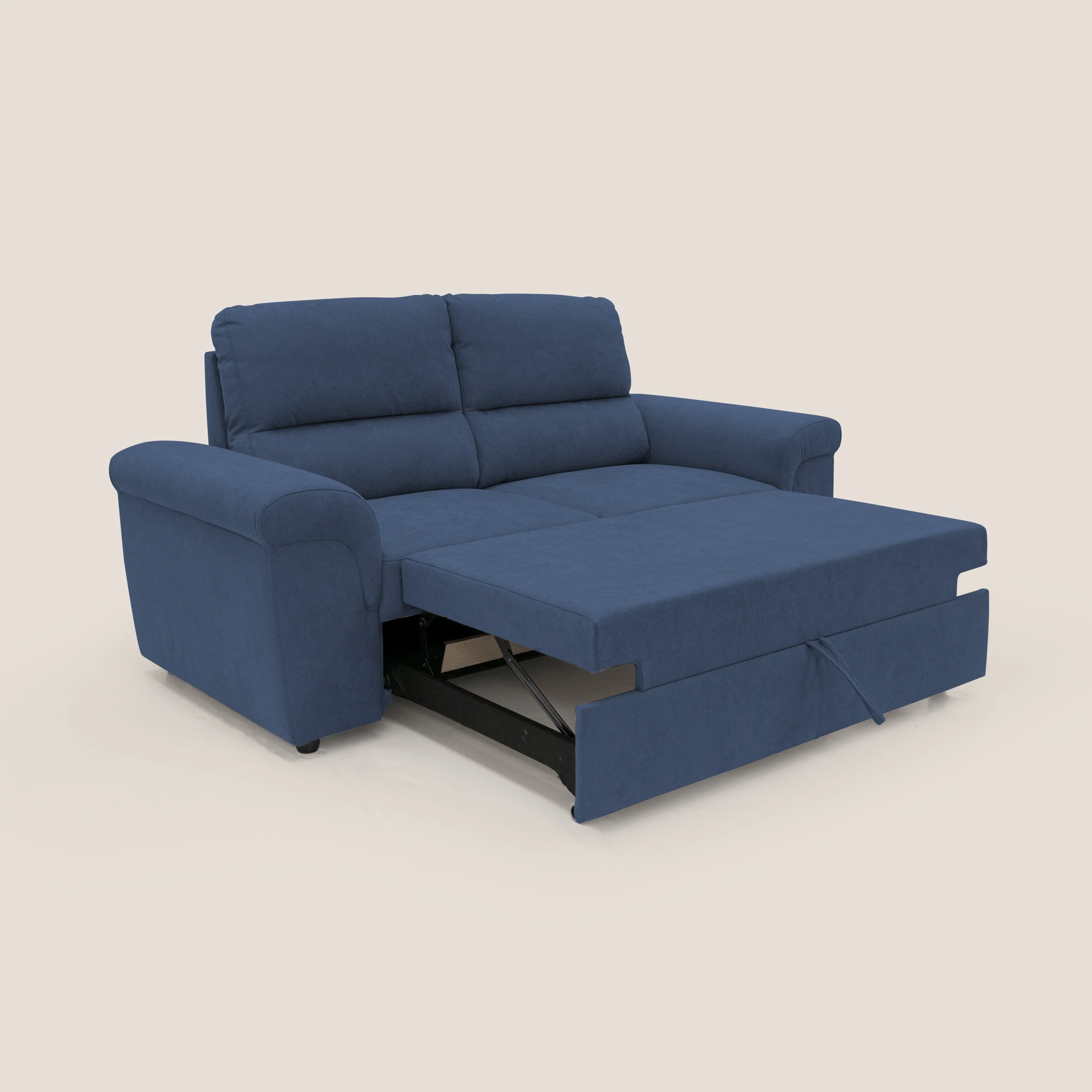 Minerva canapé linéaire avec pouf extractible en tissu doux imperméable T02 bleu - Image 2