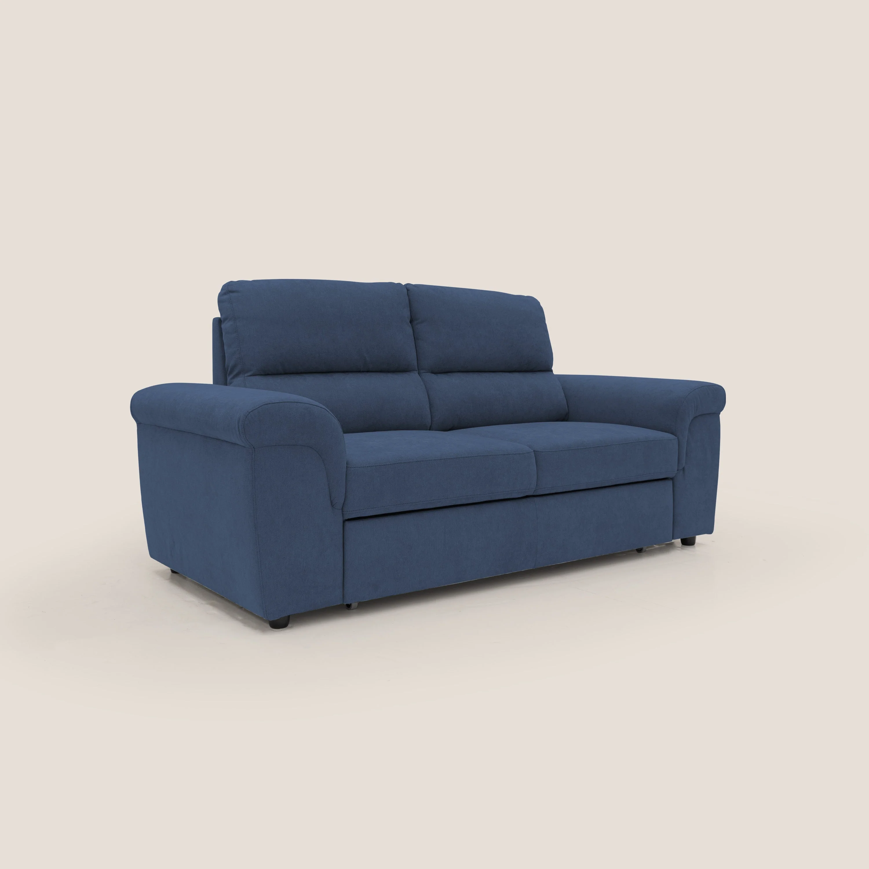 Minerva canapé linéaire avec pouf extractible en tissu doux imperméable T02 bleu - Image 3
