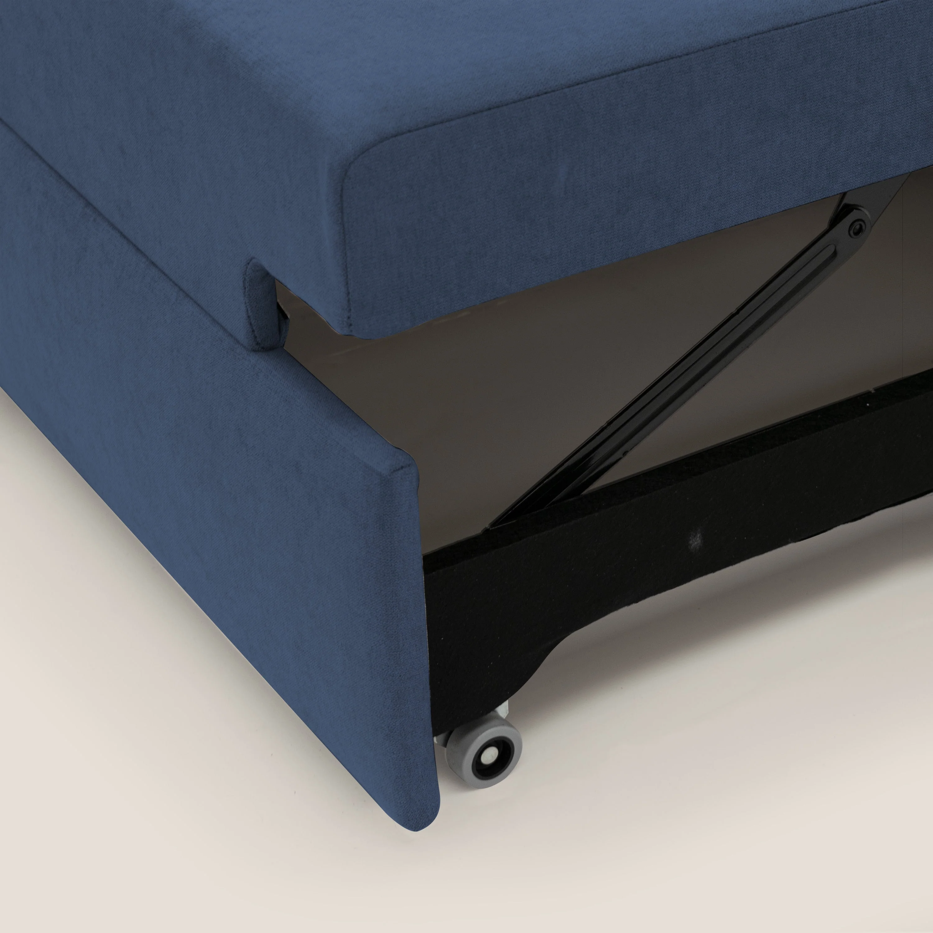 Minerva canapé linéaire avec pouf extractible en tissu doux imperméable T02 bleu - Image 8