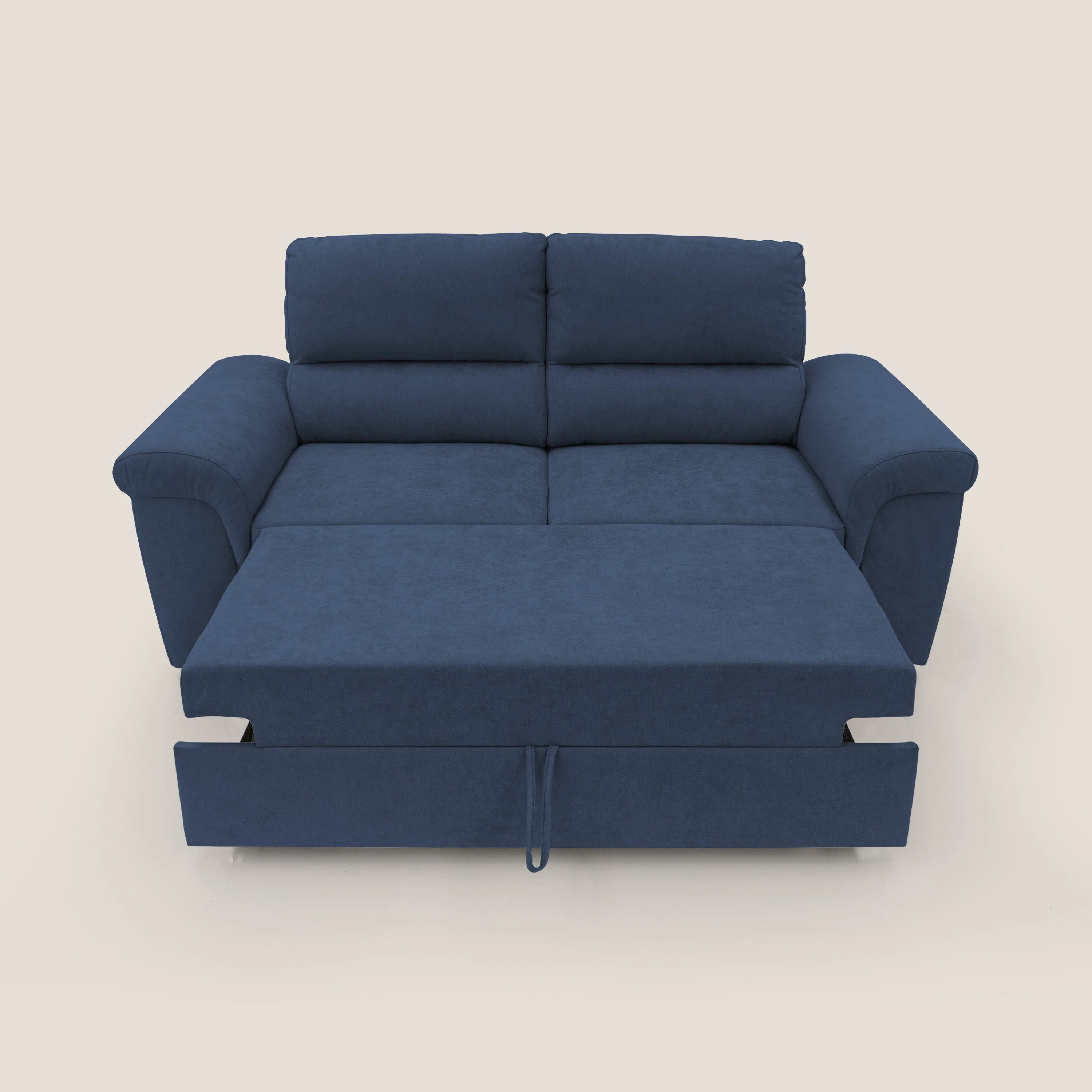 Minerva canapé linéaire avec pouf extractible en tissu doux imperméable T02 bleu - Image 9