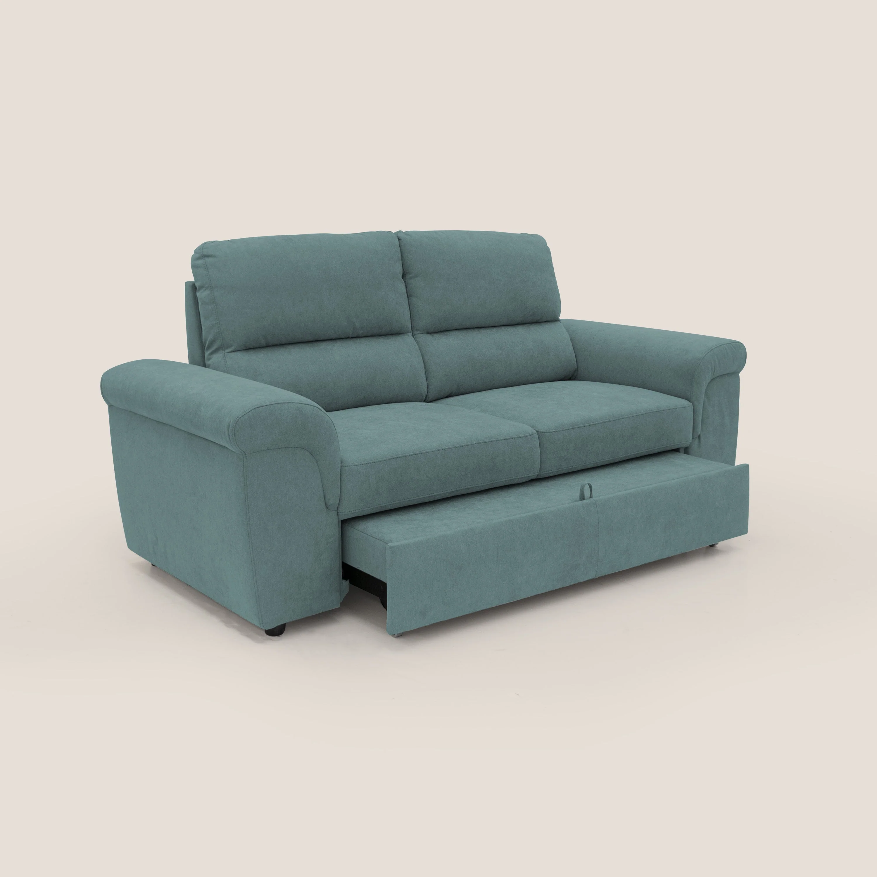 Minerva canapé linéaire avec pouf extractible en tissu doux imperméable T02 bleu canard - Image 10