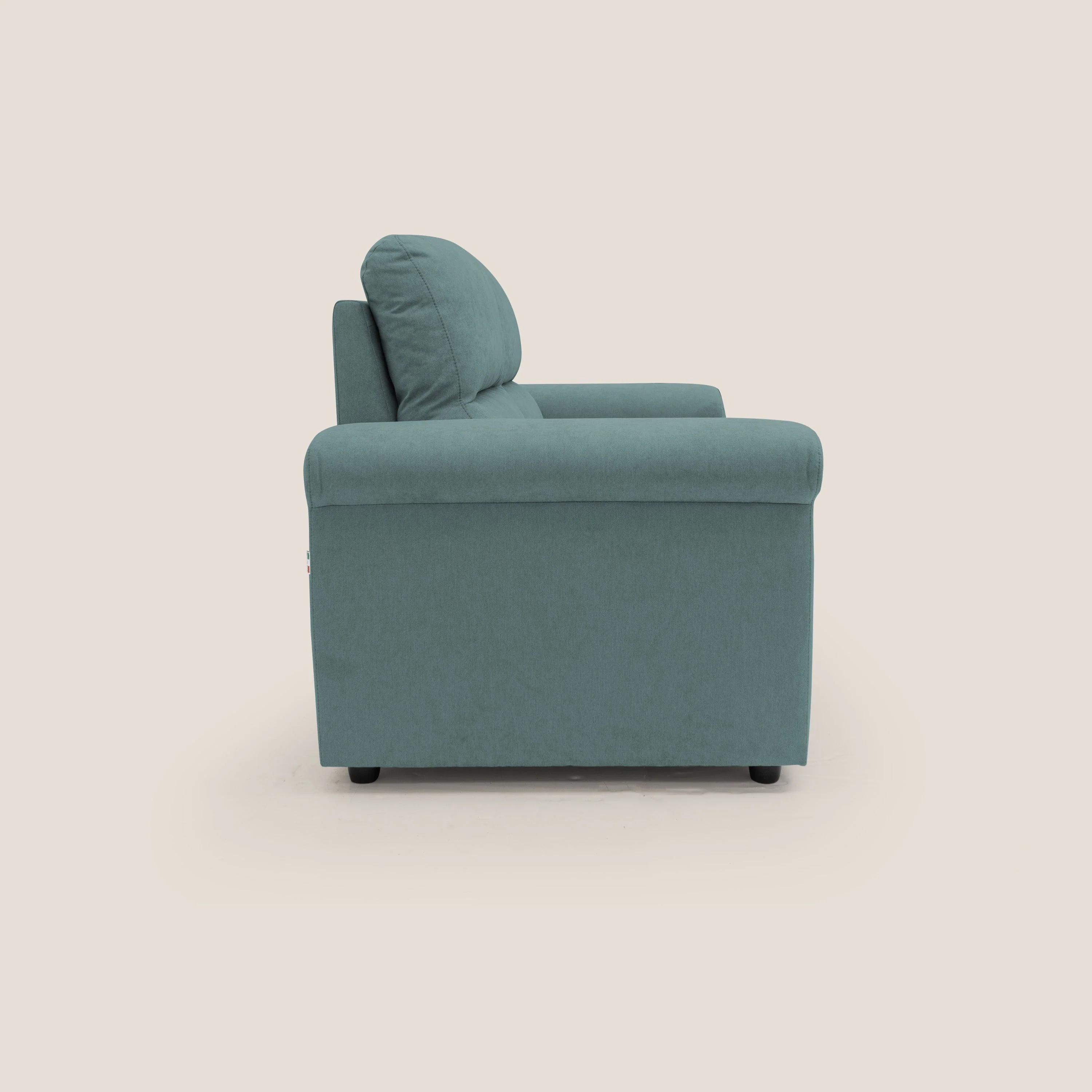 Minerva canapé linéaire avec pouf extractible en tissu doux imperméable T02 bleu canard - Image 11