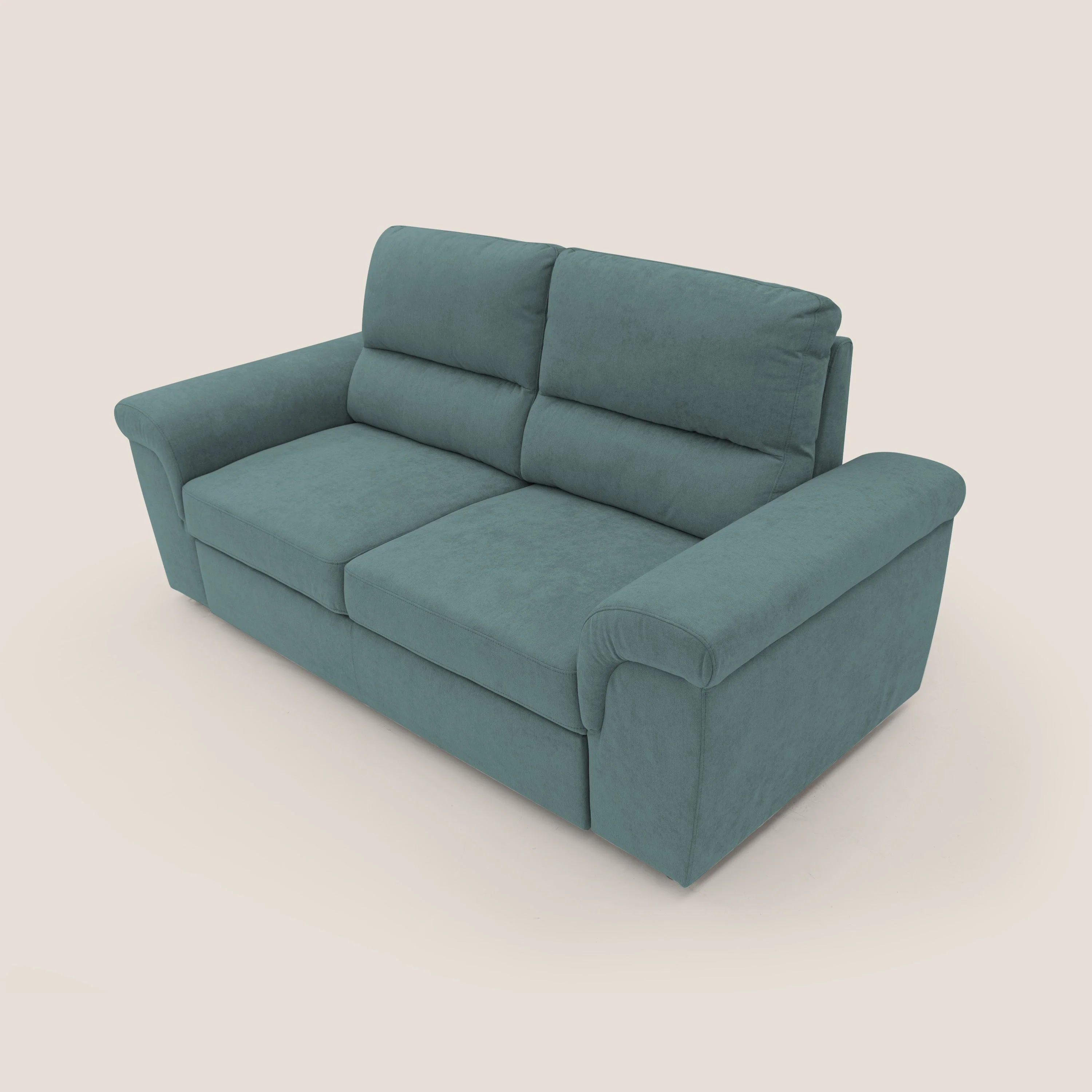 Minerva canapé linéaire avec pouf extractible en tissu doux imperméable T02 bleu canard - Image 5