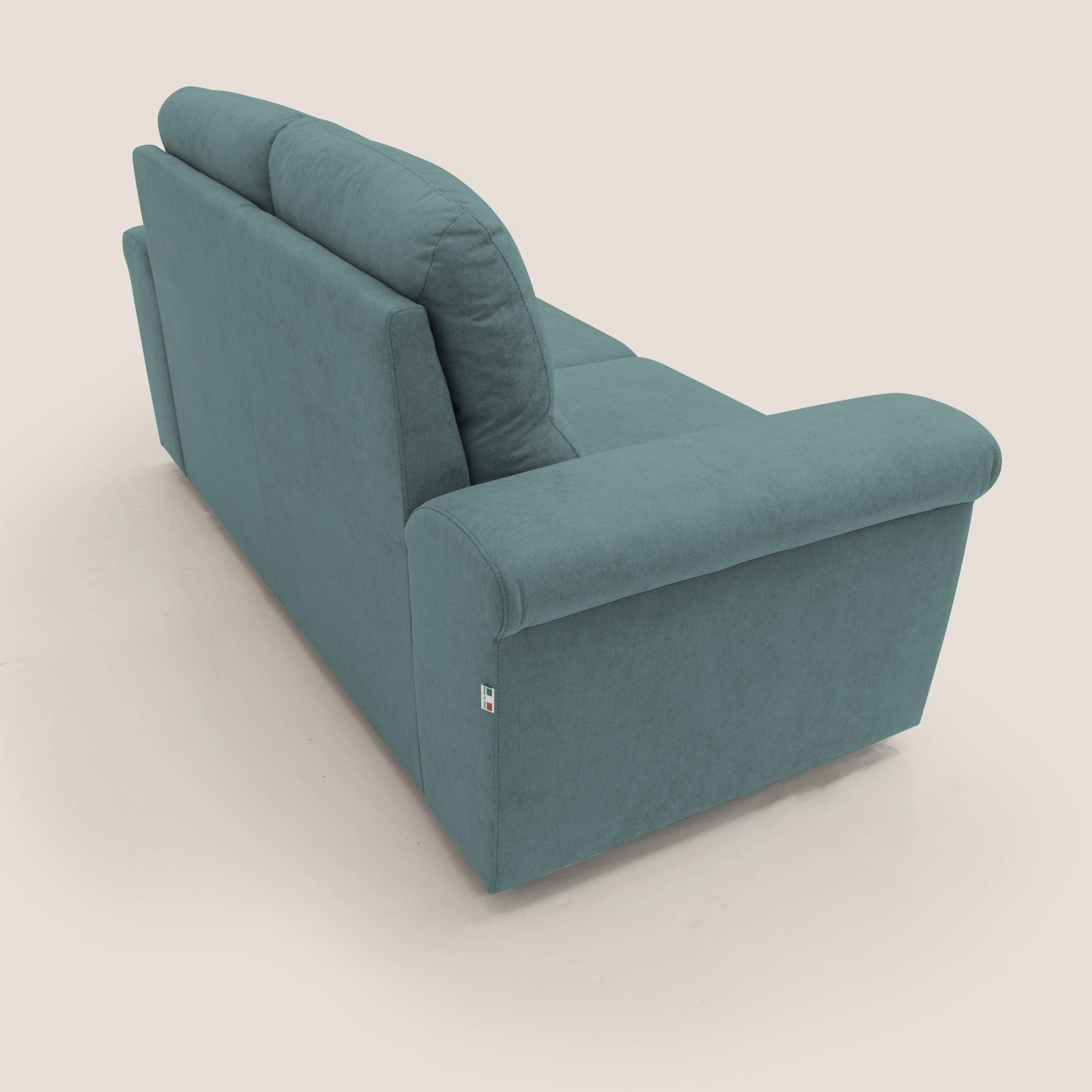 Minerva canapé linéaire avec pouf extractible en tissu doux imperméable T02 bleu canard - Image 6