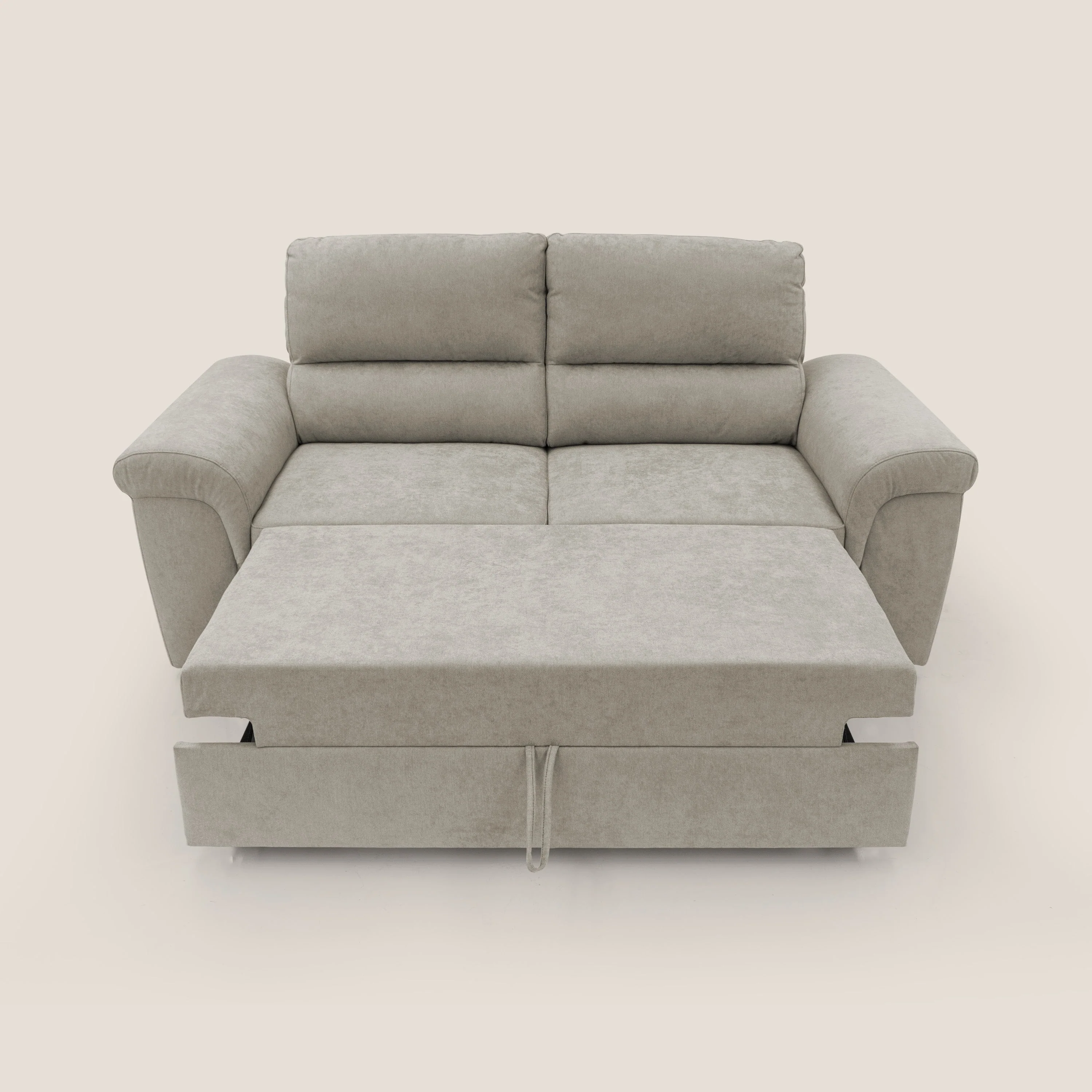 Minerva canapé linéaire avec pouf extractible en tissu doux imperméable T02 crème - Image 10