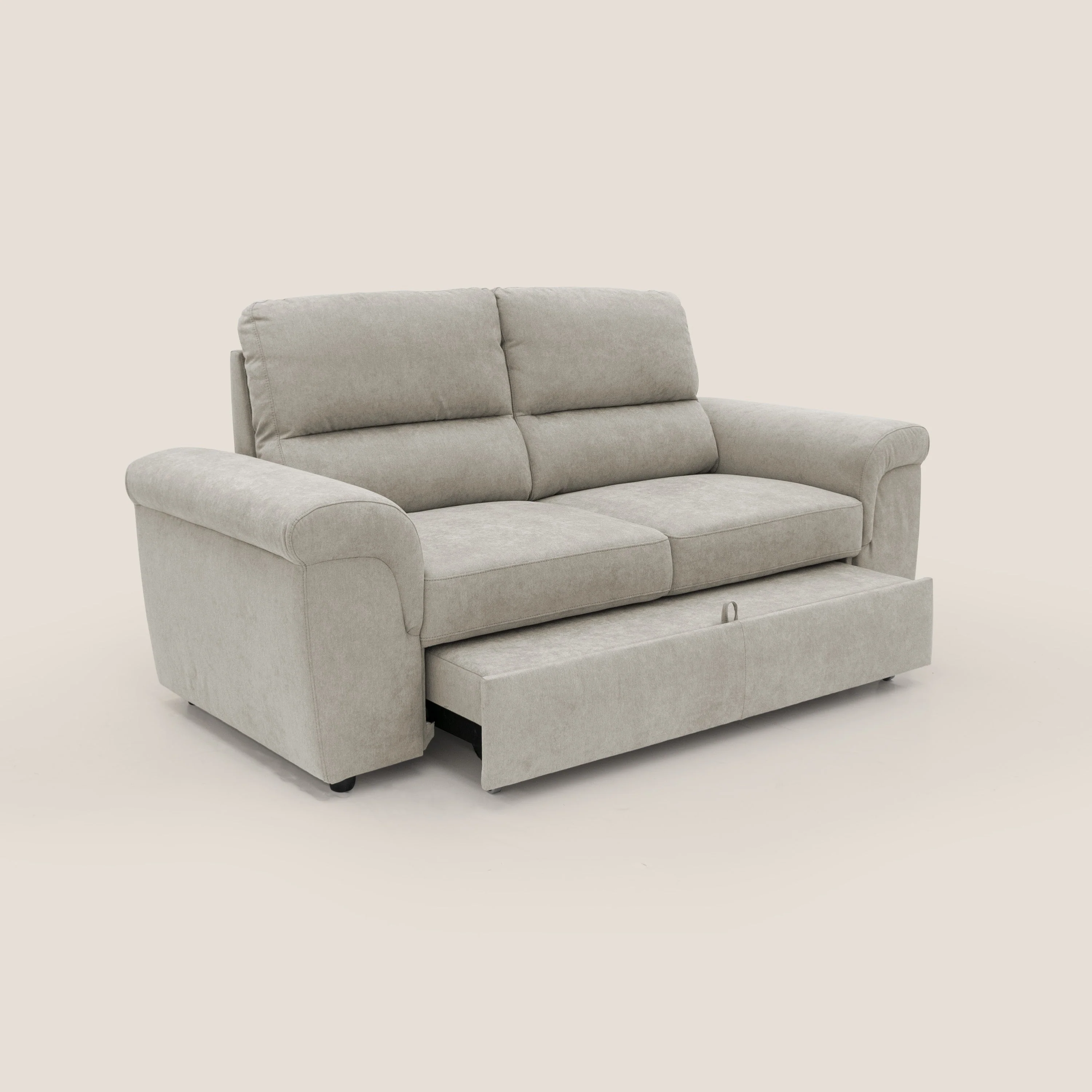 Minerva canapé linéaire avec pouf extractible en tissu doux imperméable T02 crème - Image 11