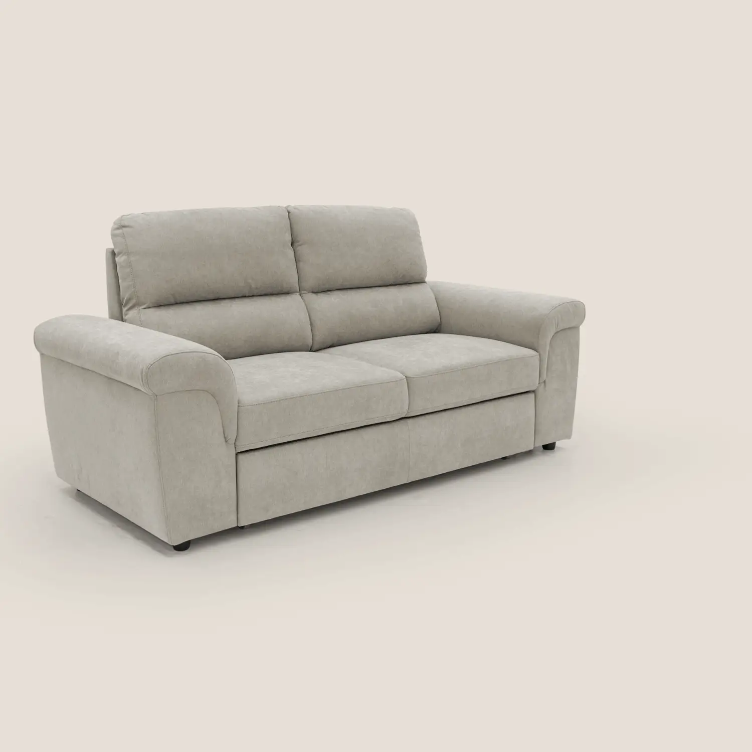 Minerva canapé linéaire avec pouf extractible en tissu doux imperméable T02 crème - Image 2