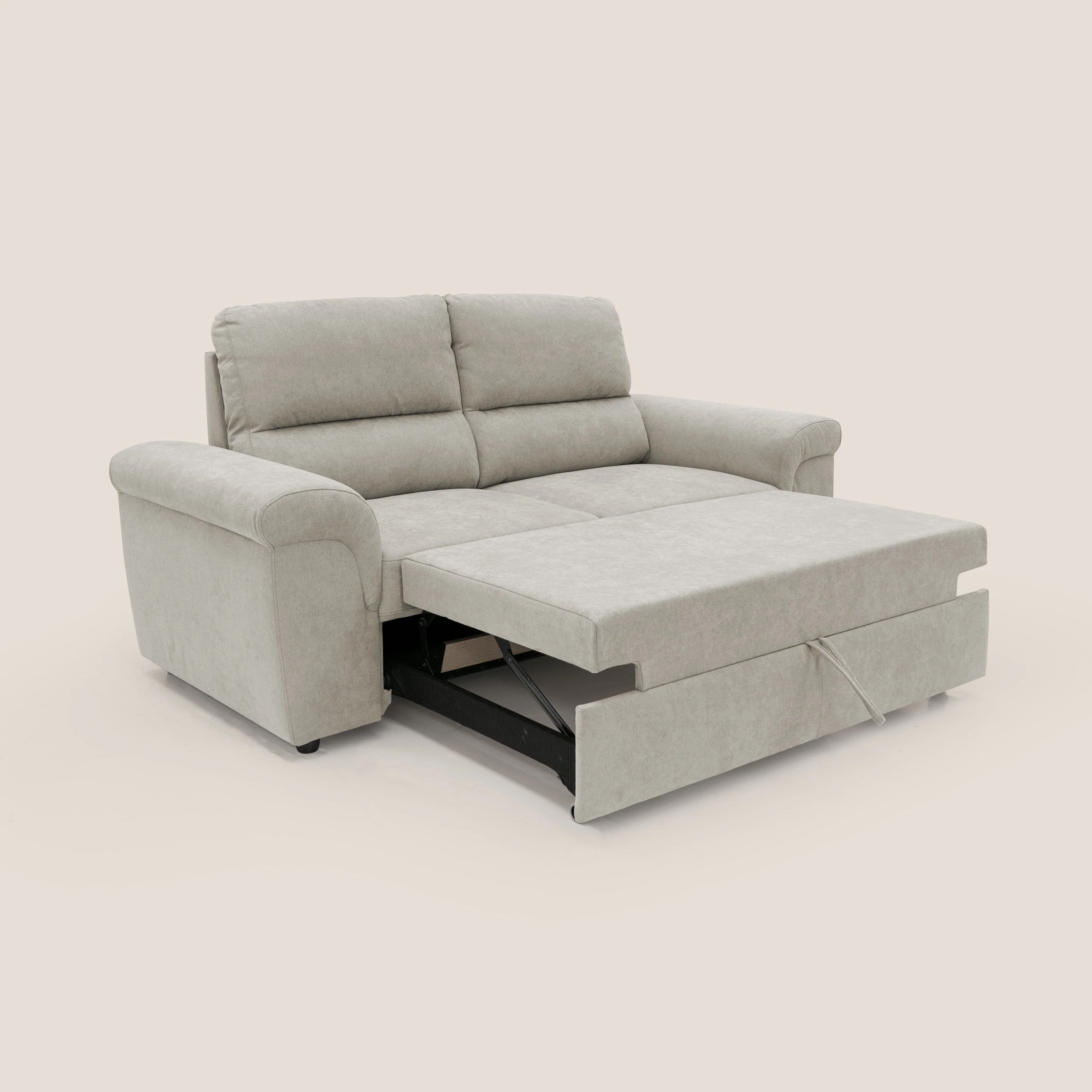 Minerva canapé linéaire avec pouf extractible en tissu doux imperméable T02 crème - Image 3