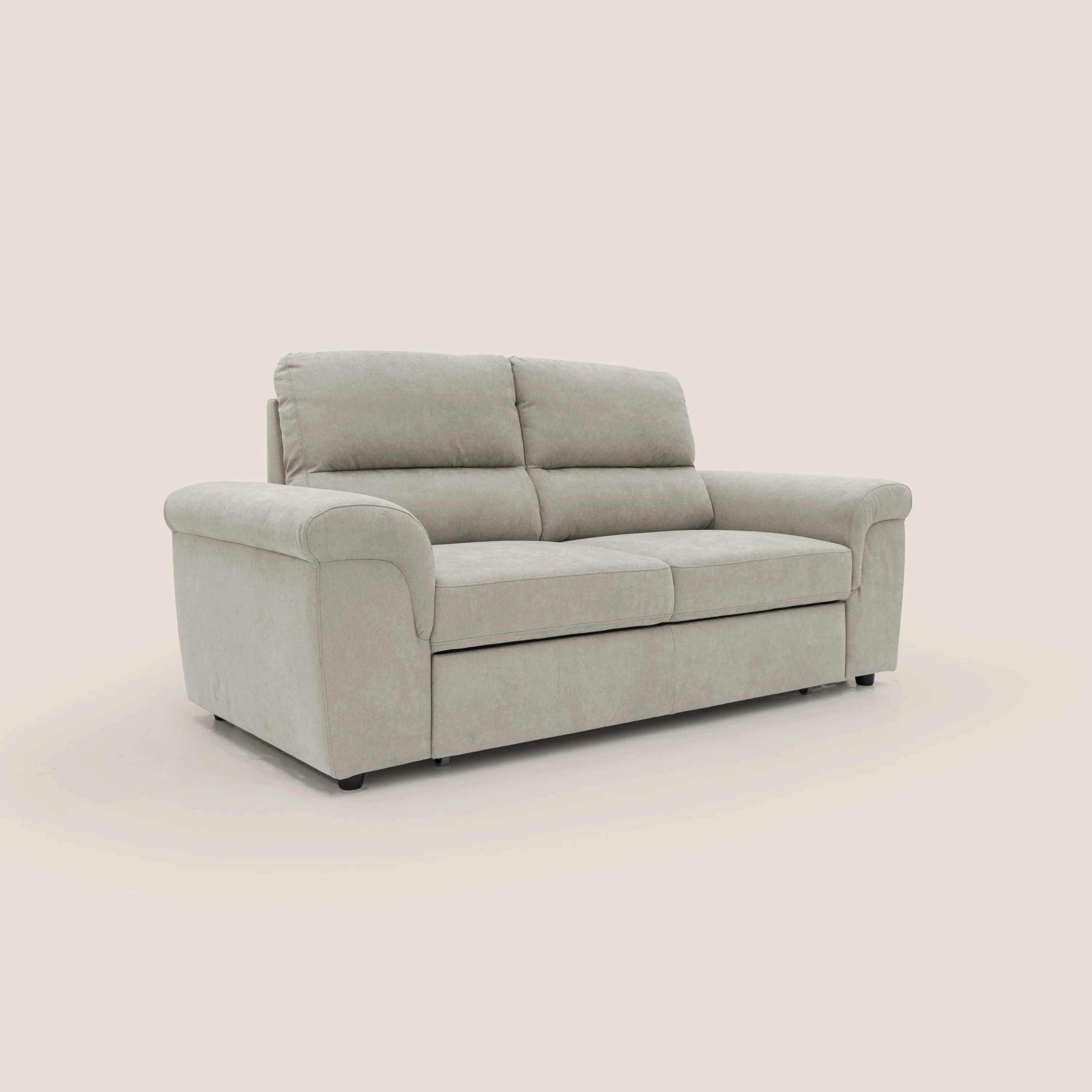 Minerva canapé linéaire avec pouf extractible en tissu doux imperméable T02 crème - Image 4