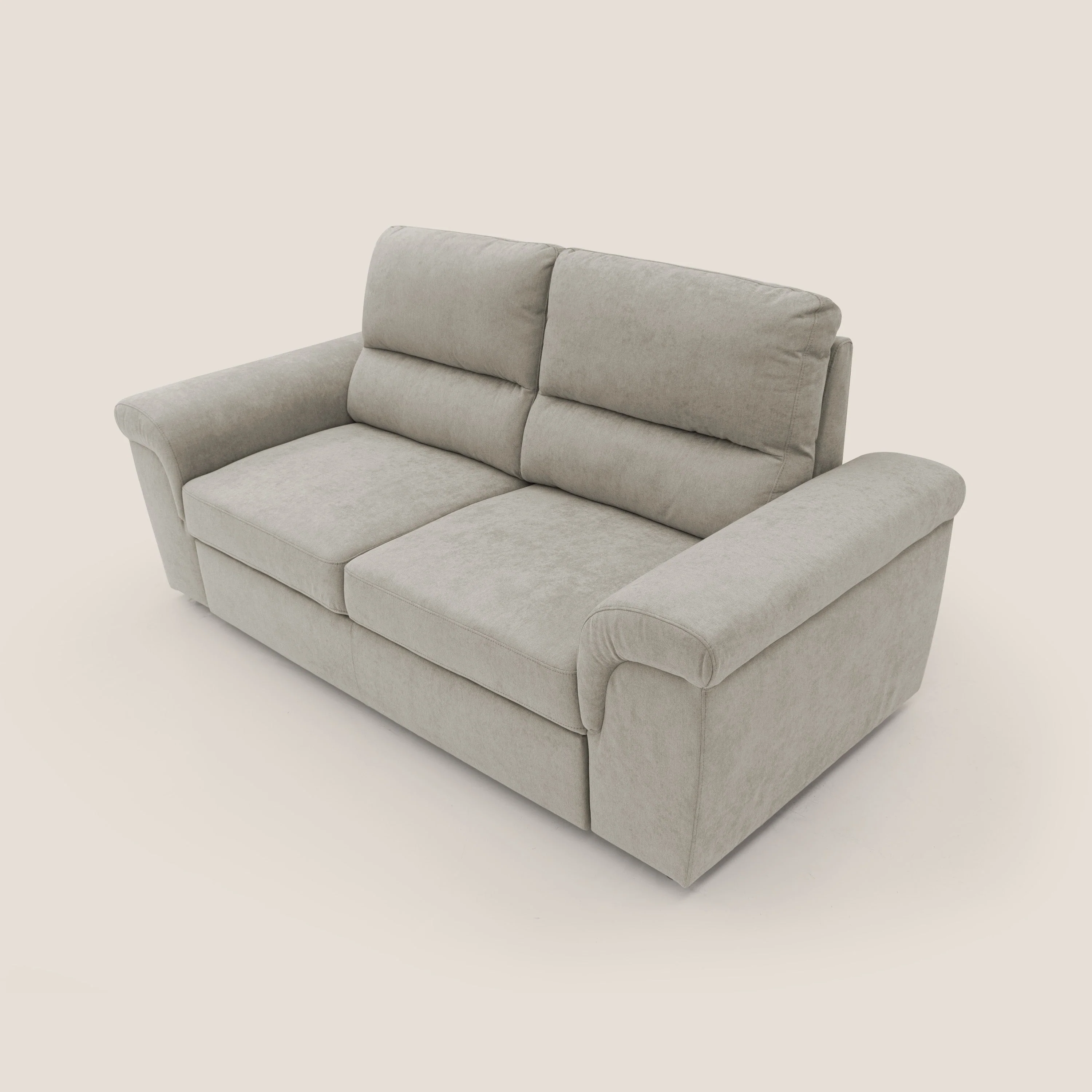 Minerva canapé linéaire avec pouf extractible en tissu doux imperméable T02 crème - Image 6
