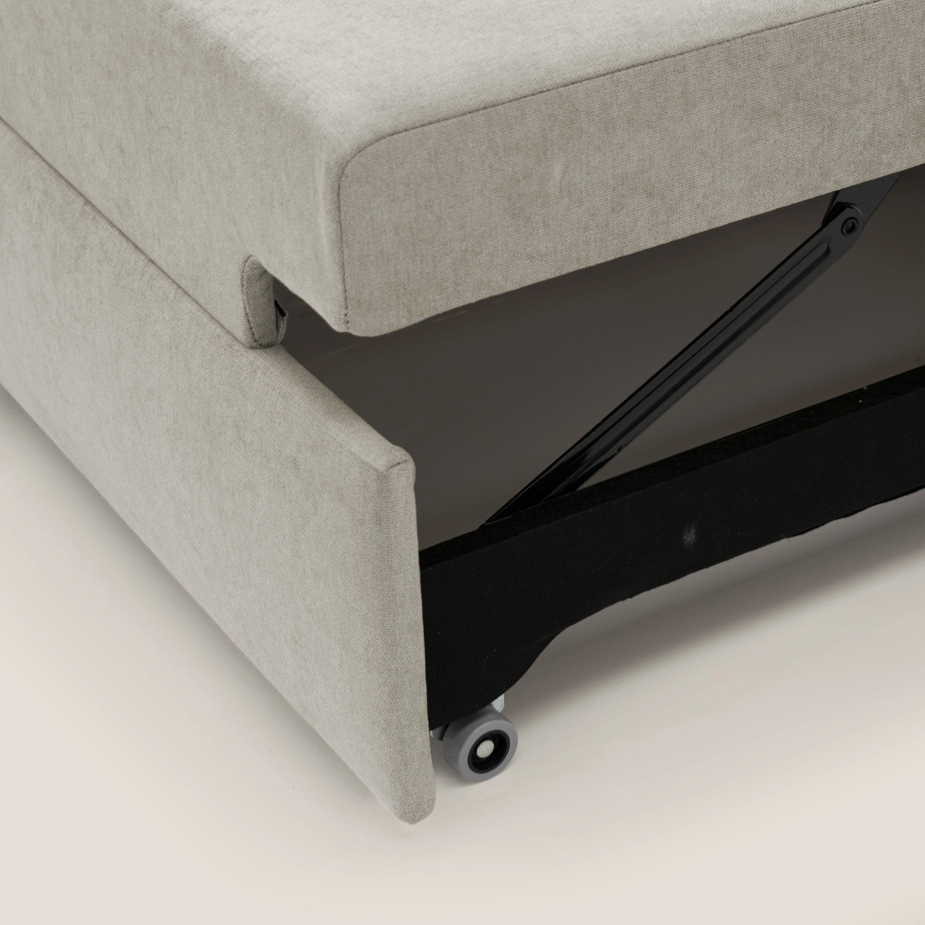 Minerva canapé linéaire avec pouf extractible en tissu doux imperméable T02 crème - Image 9