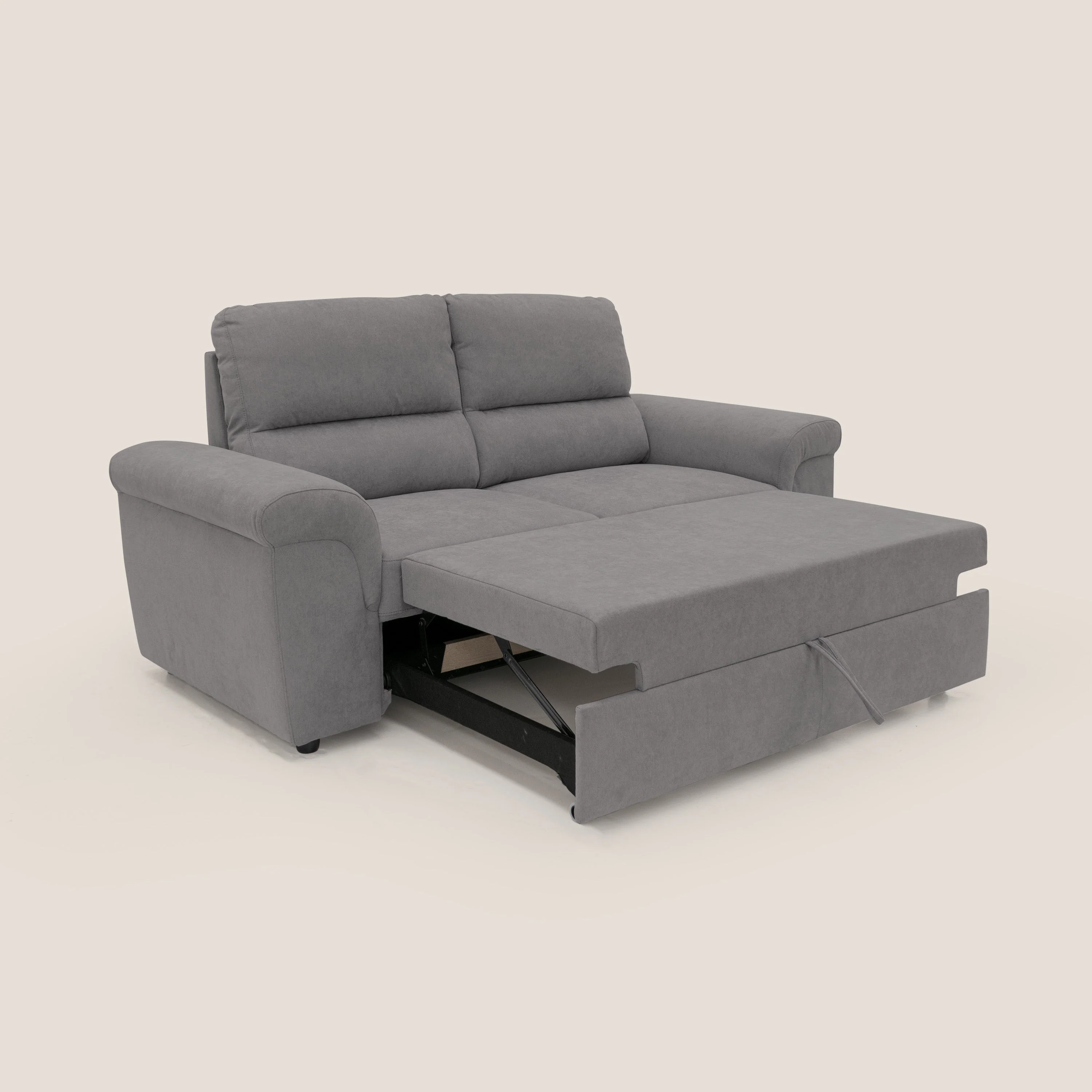 Minerva canapé linéaire avec pouf extractible en tissu doux imperméable T02 gris - Image 2