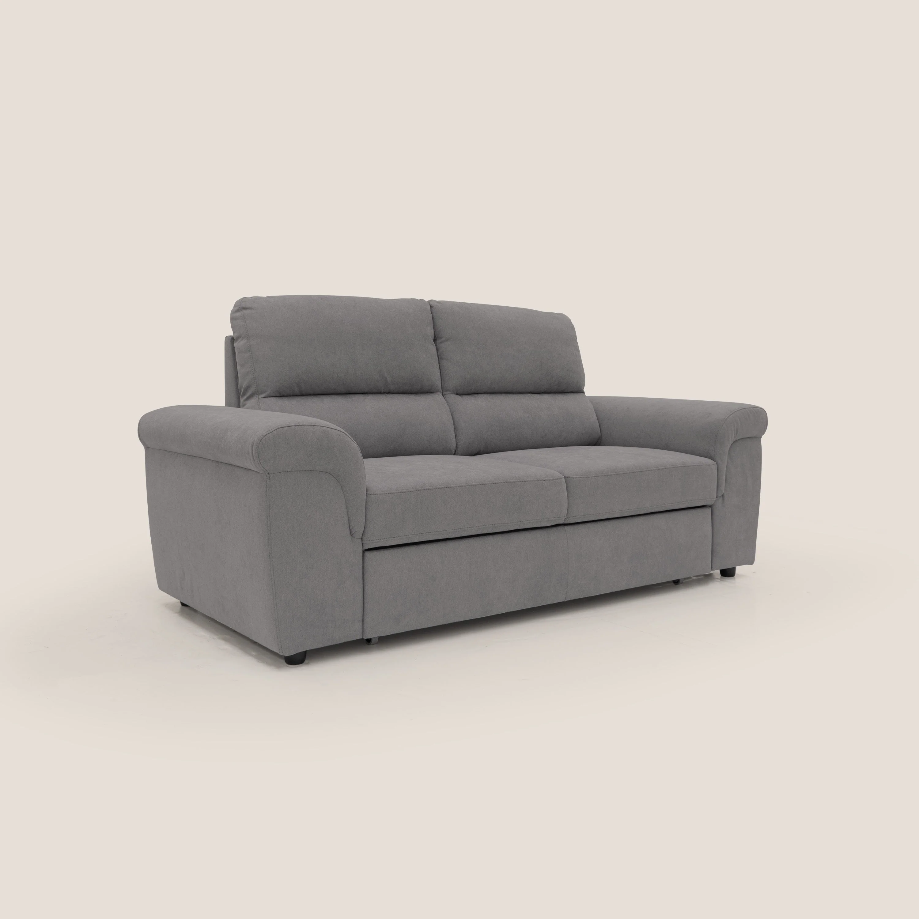 Minerva canapé linéaire avec pouf extractible en tissu doux imperméable T02 gris - Image 3