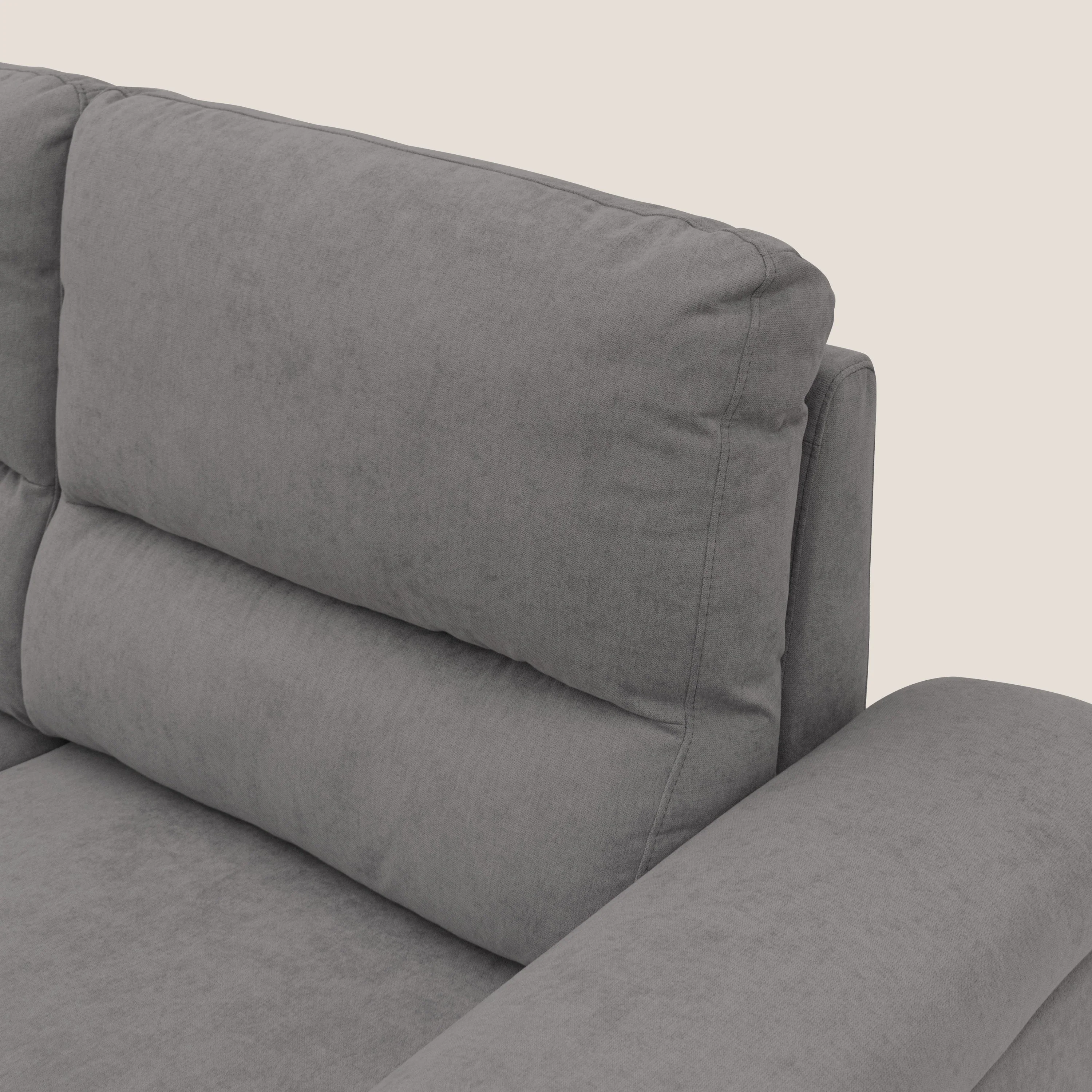 Minerva canapé linéaire avec pouf extractible en tissu doux imperméable T02 gris - Image 4