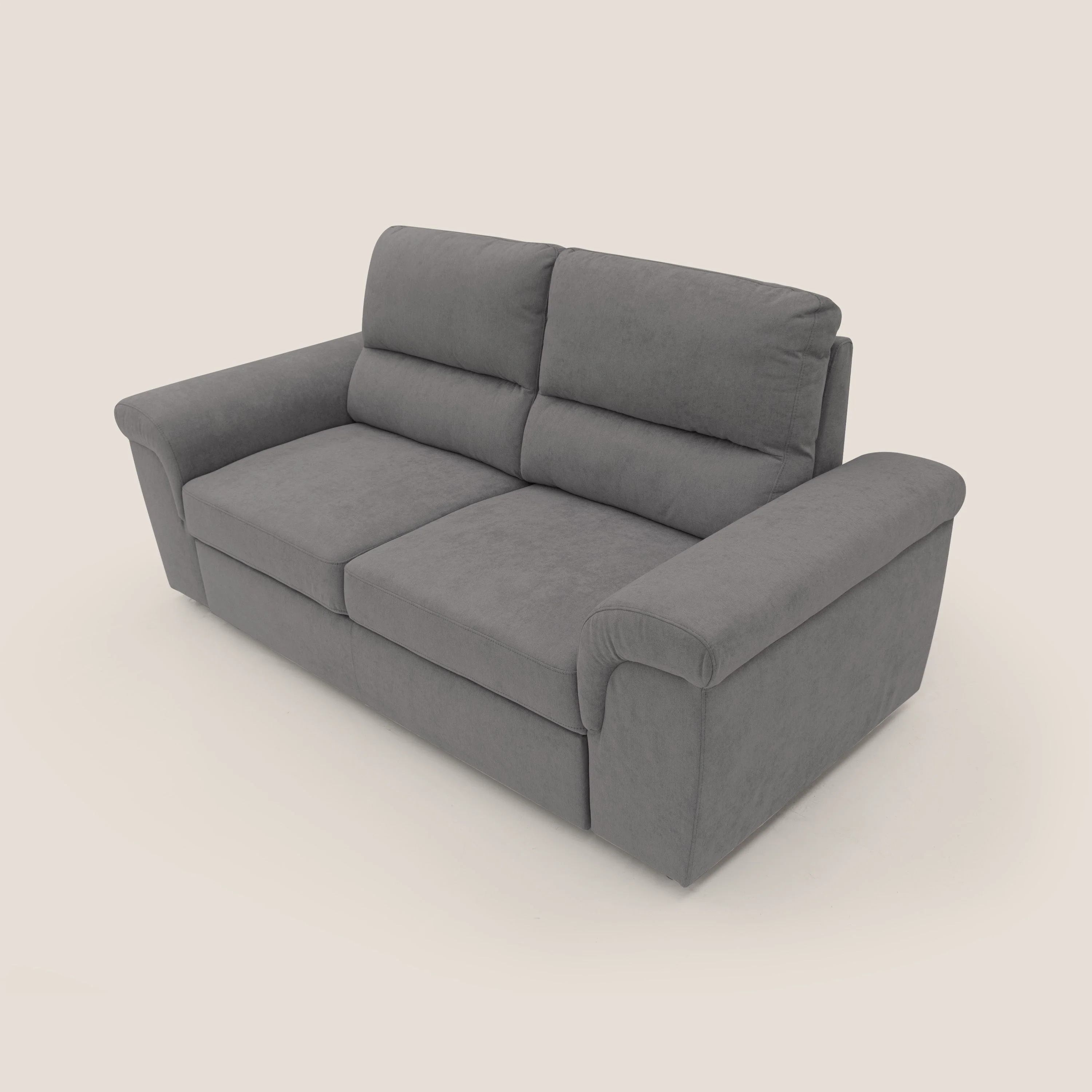 Minerva canapé linéaire avec pouf extractible en tissu doux imperméable T02 gris - Image 5