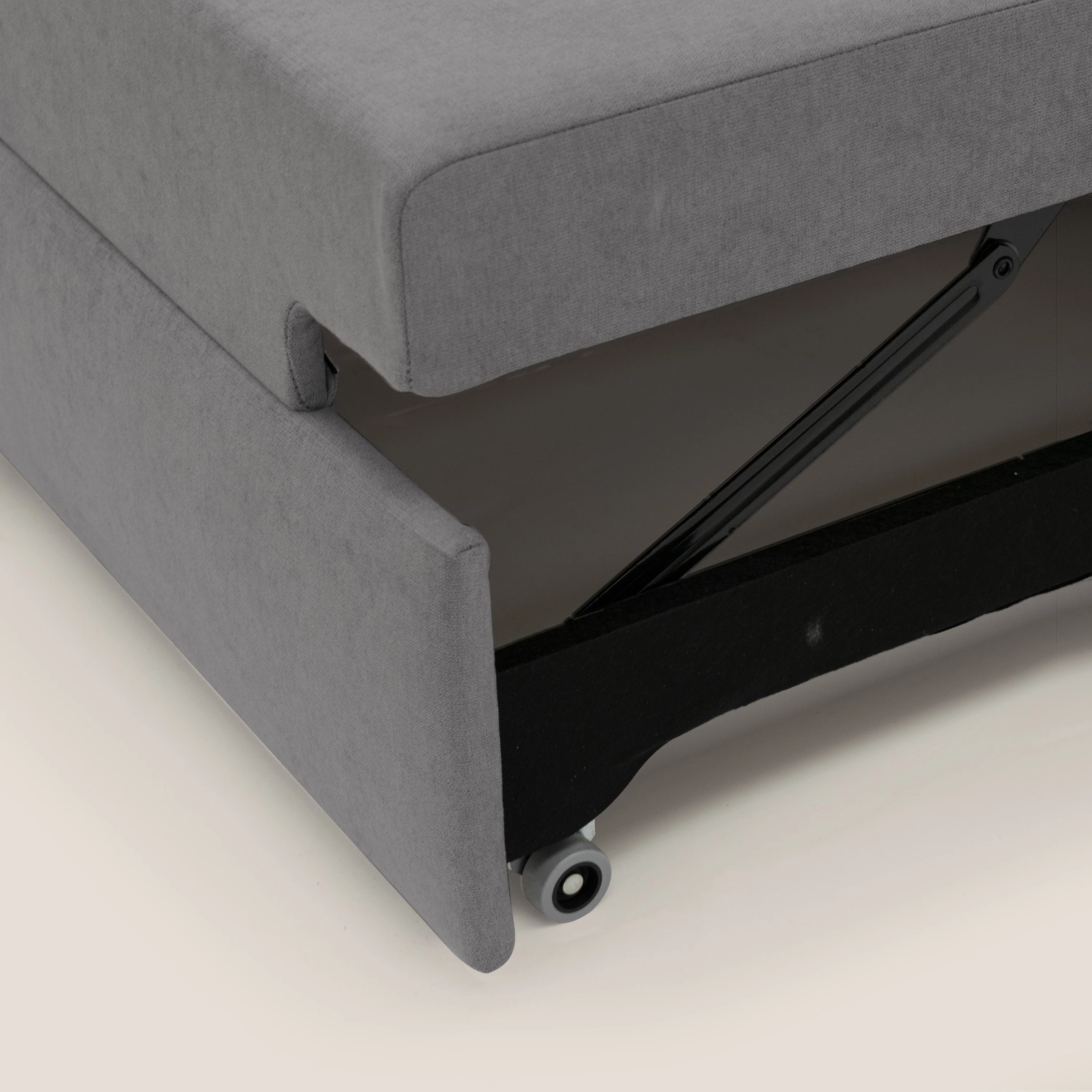 Minerva canapé linéaire avec pouf extractible en tissu doux imperméable T02 gris - Image 8