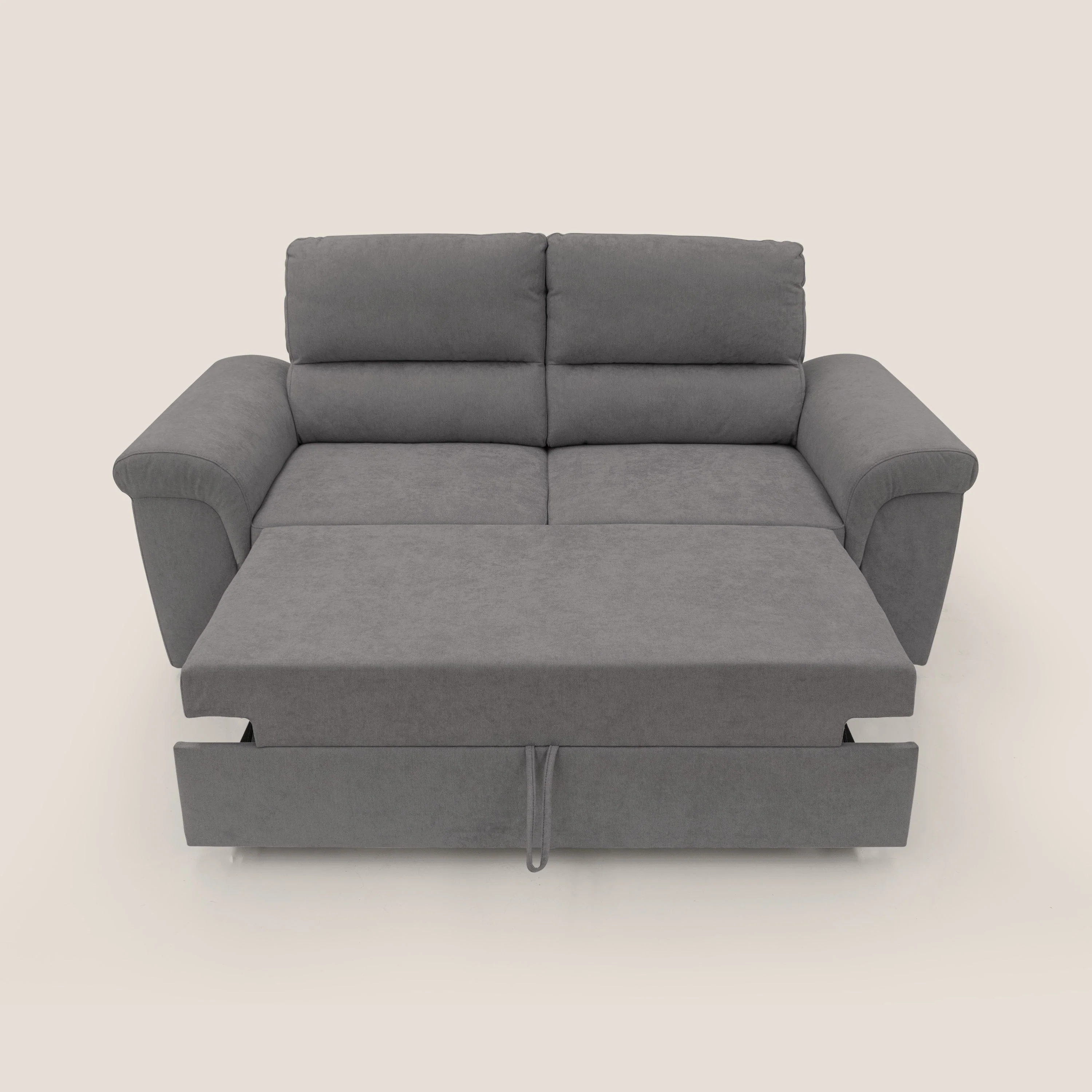 Minerva canapé linéaire avec pouf extractible en tissu doux imperméable T02 gris - Image 9