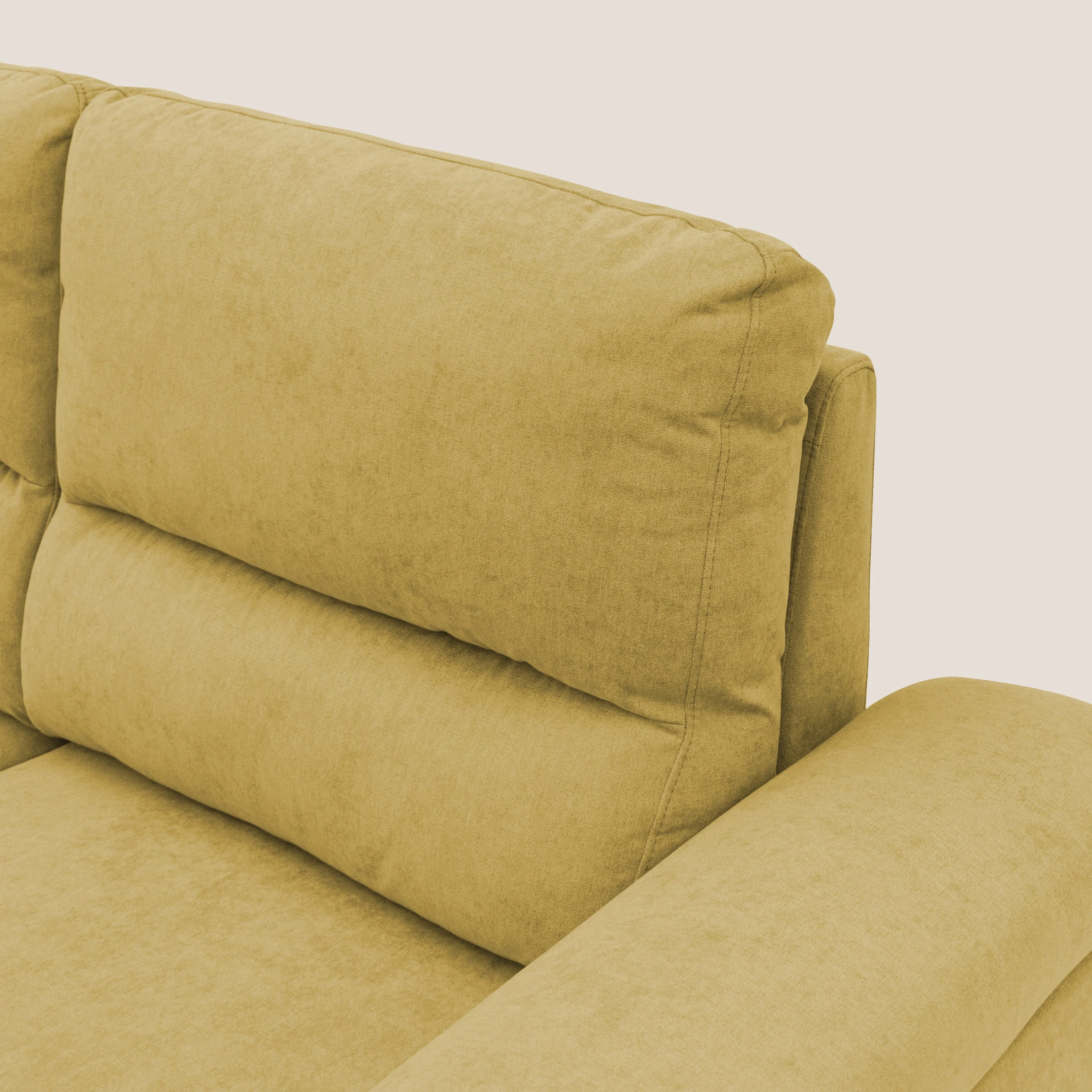 Minerva canapé linéaire avec pouf extractible en tissu doux imperméable T02 jaune - Image 4