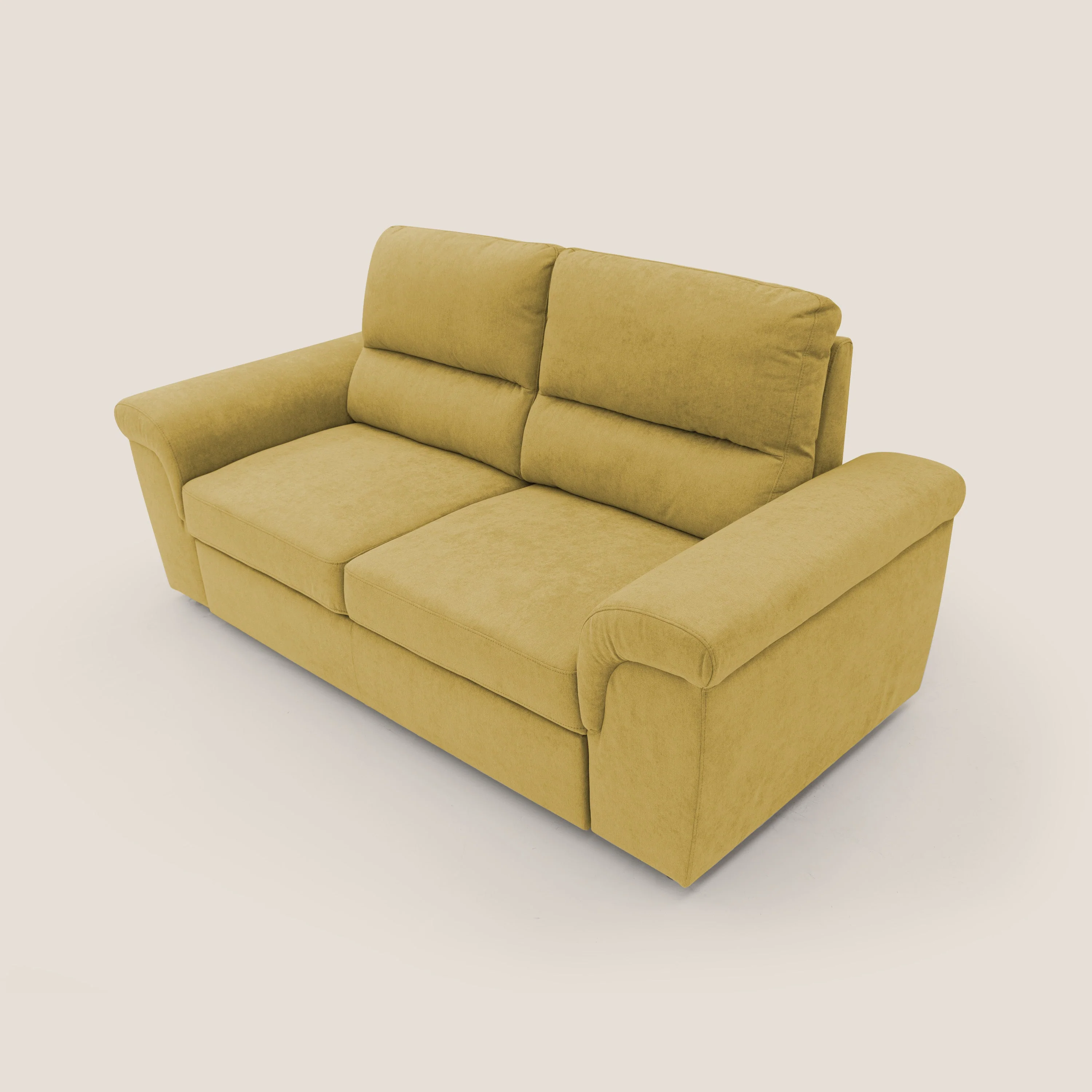 Minerva canapé linéaire avec pouf extractible en tissu doux imperméable T02 jaune - Image 5