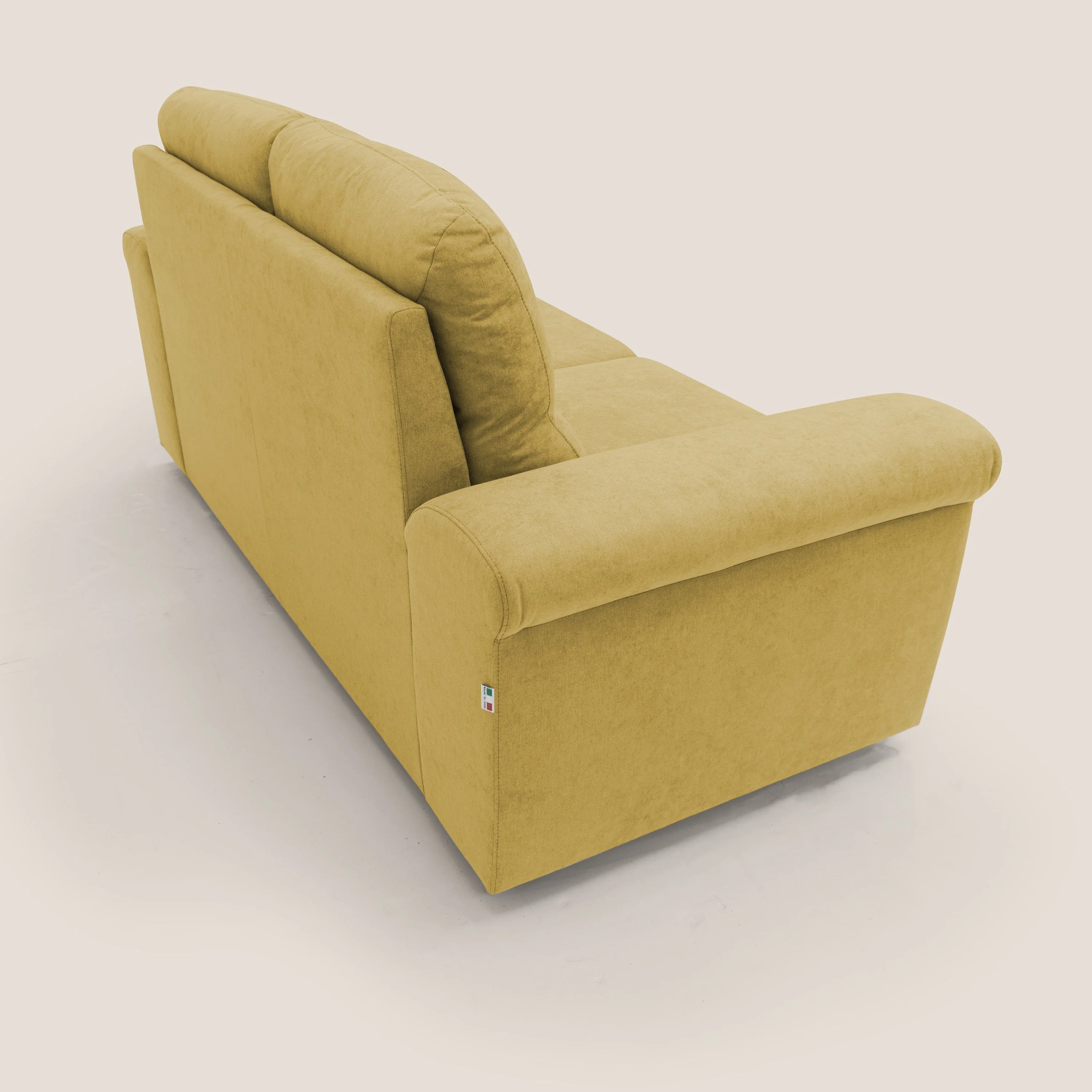 Minerva canapé linéaire avec pouf extractible en tissu doux imperméable T02 jaune - Image 6
