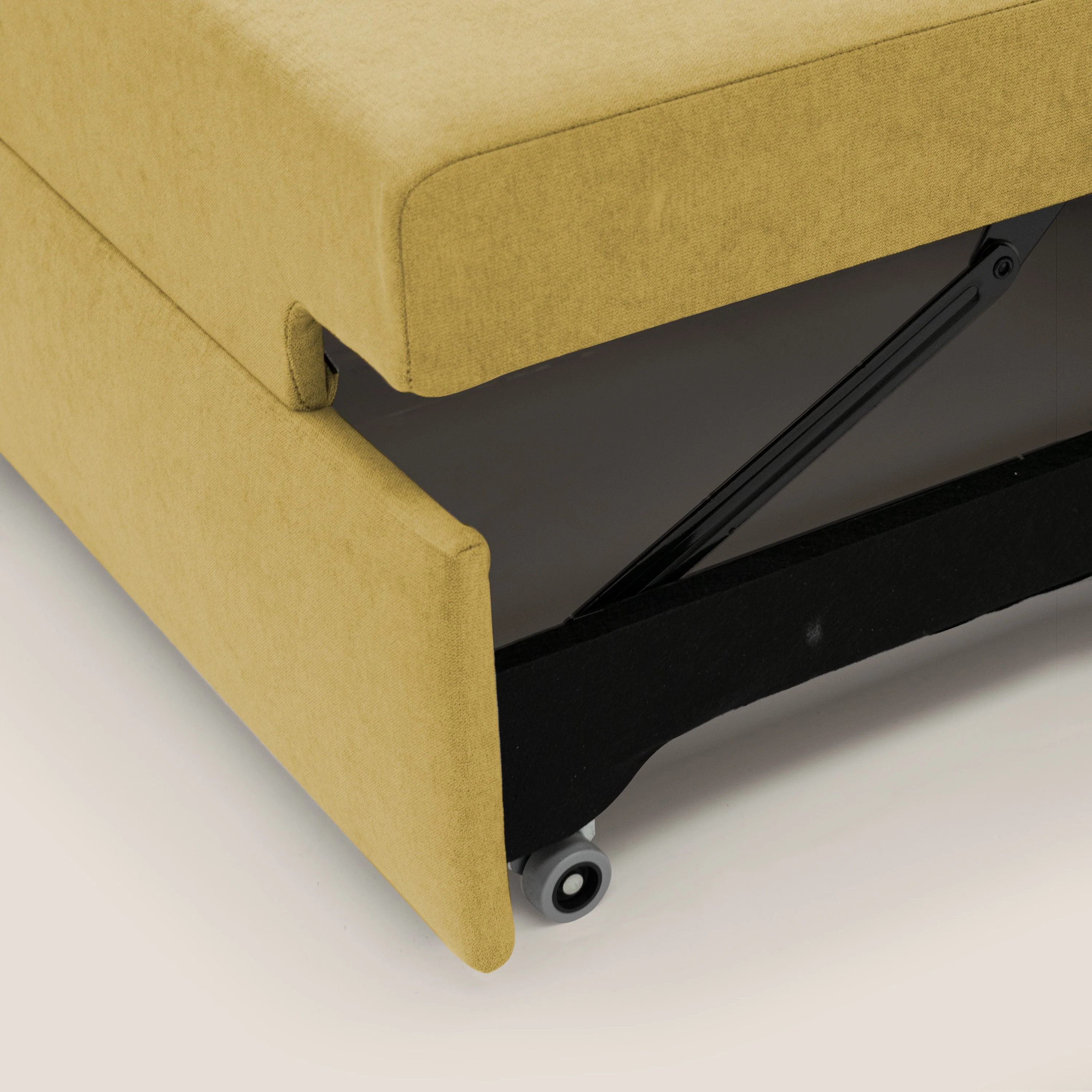 Minerva canapé linéaire avec pouf extractible en tissu doux imperméable T02 jaune - Image 8