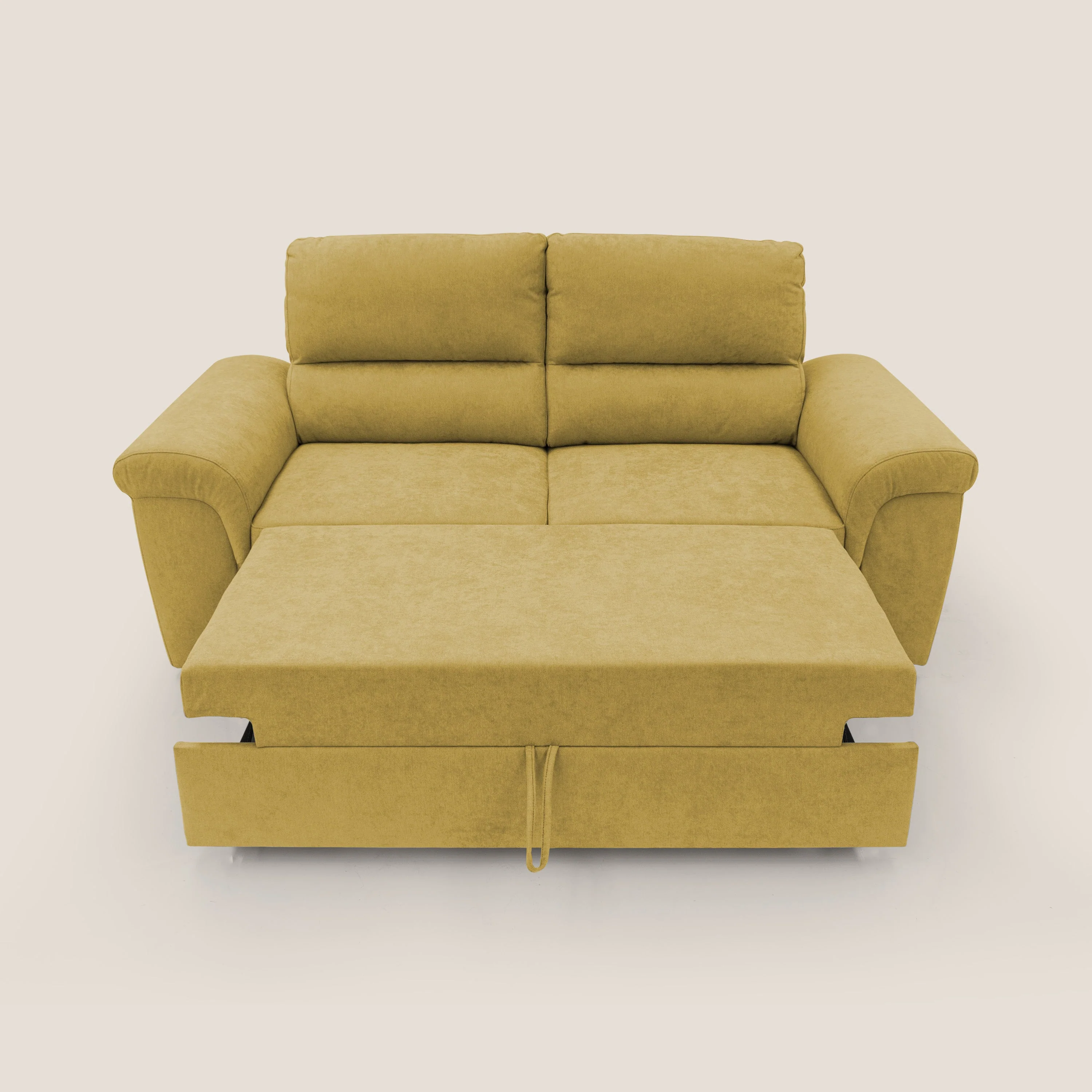 Minerva canapé linéaire avec pouf extractible en tissu doux imperméable T02 jaune - Image 9