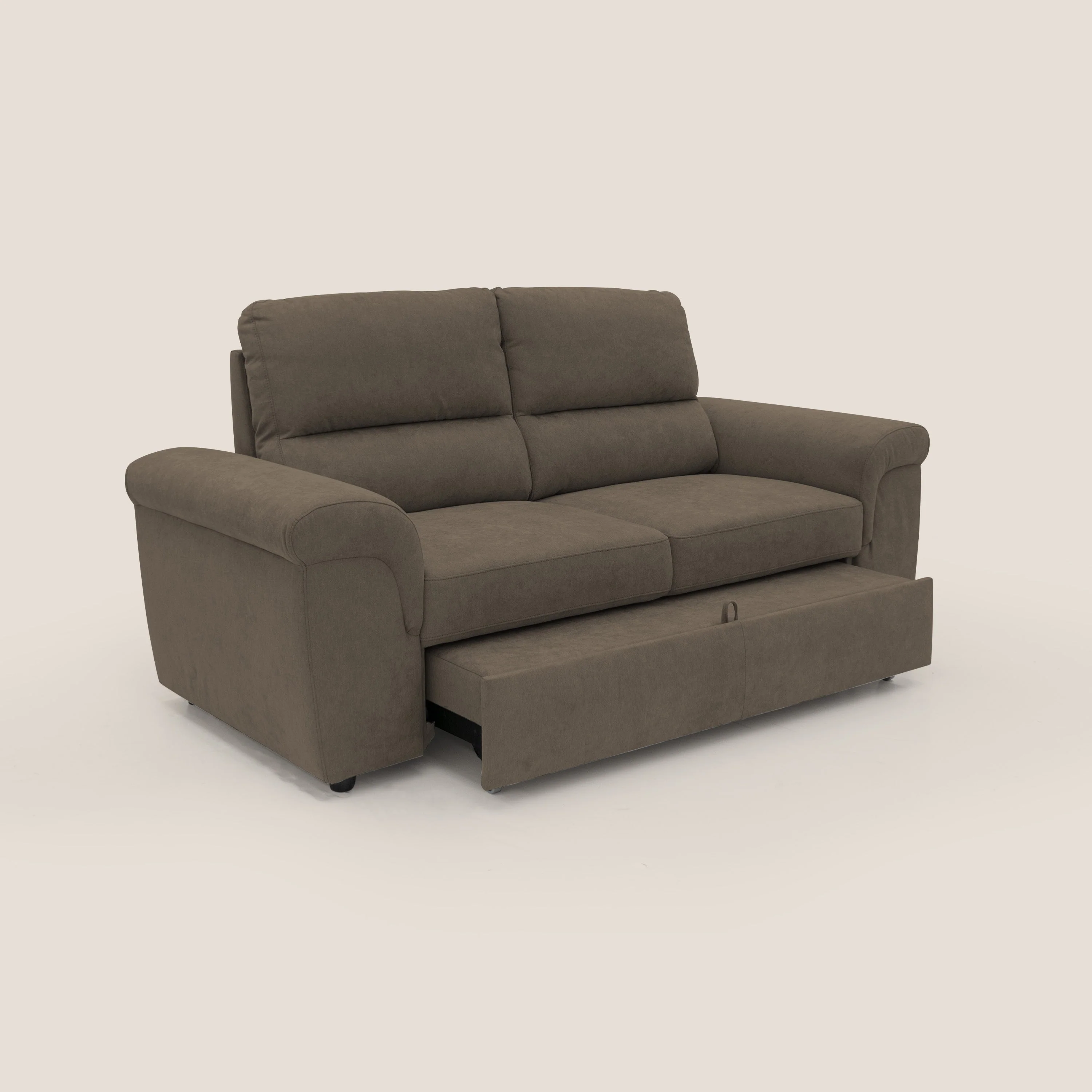 Minerva canapé linéaire avec pouf extractible en tissu doux imperméable T02 marron - Image 10