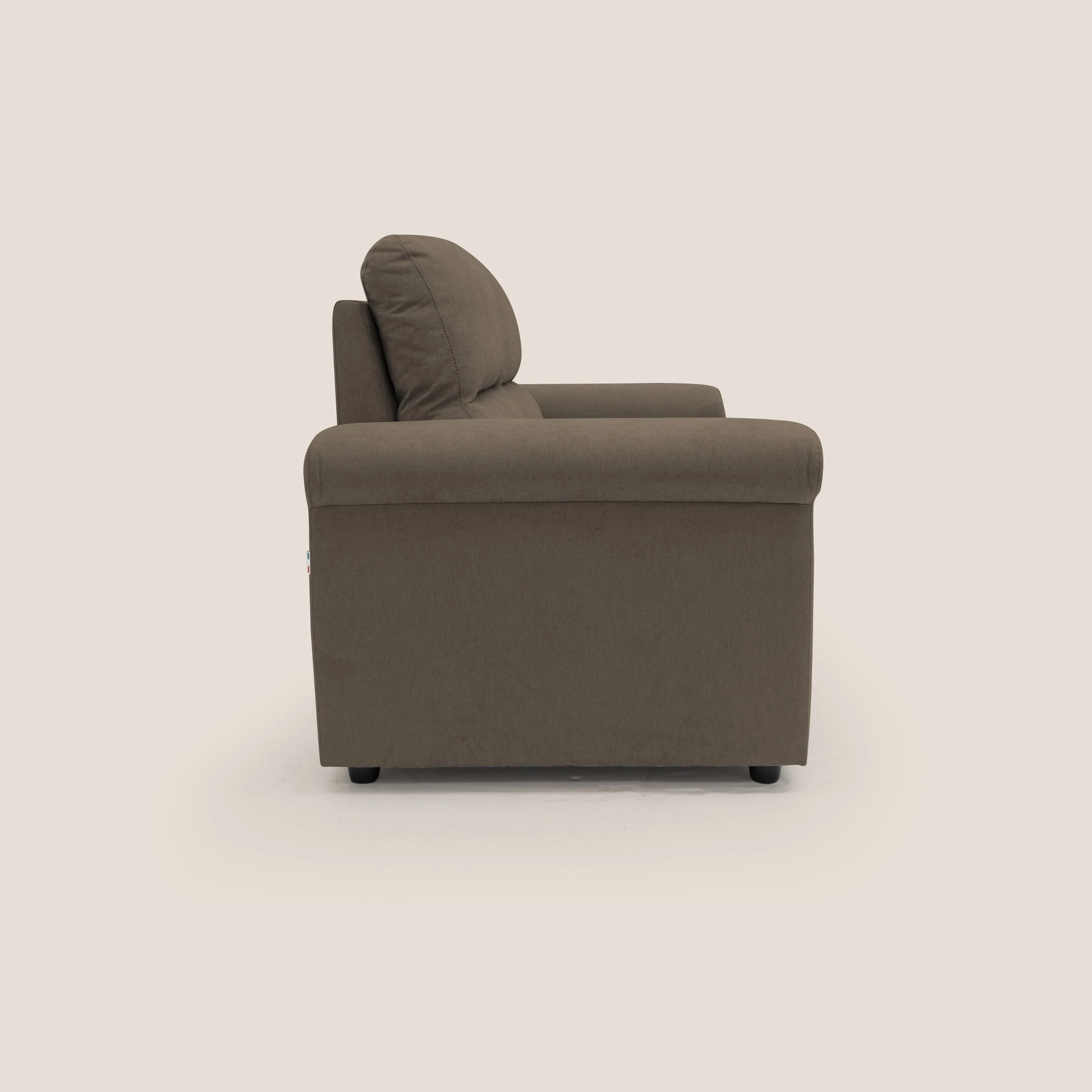 Minerva canapé linéaire avec pouf extractible en tissu doux imperméable T02 marron - Image 11