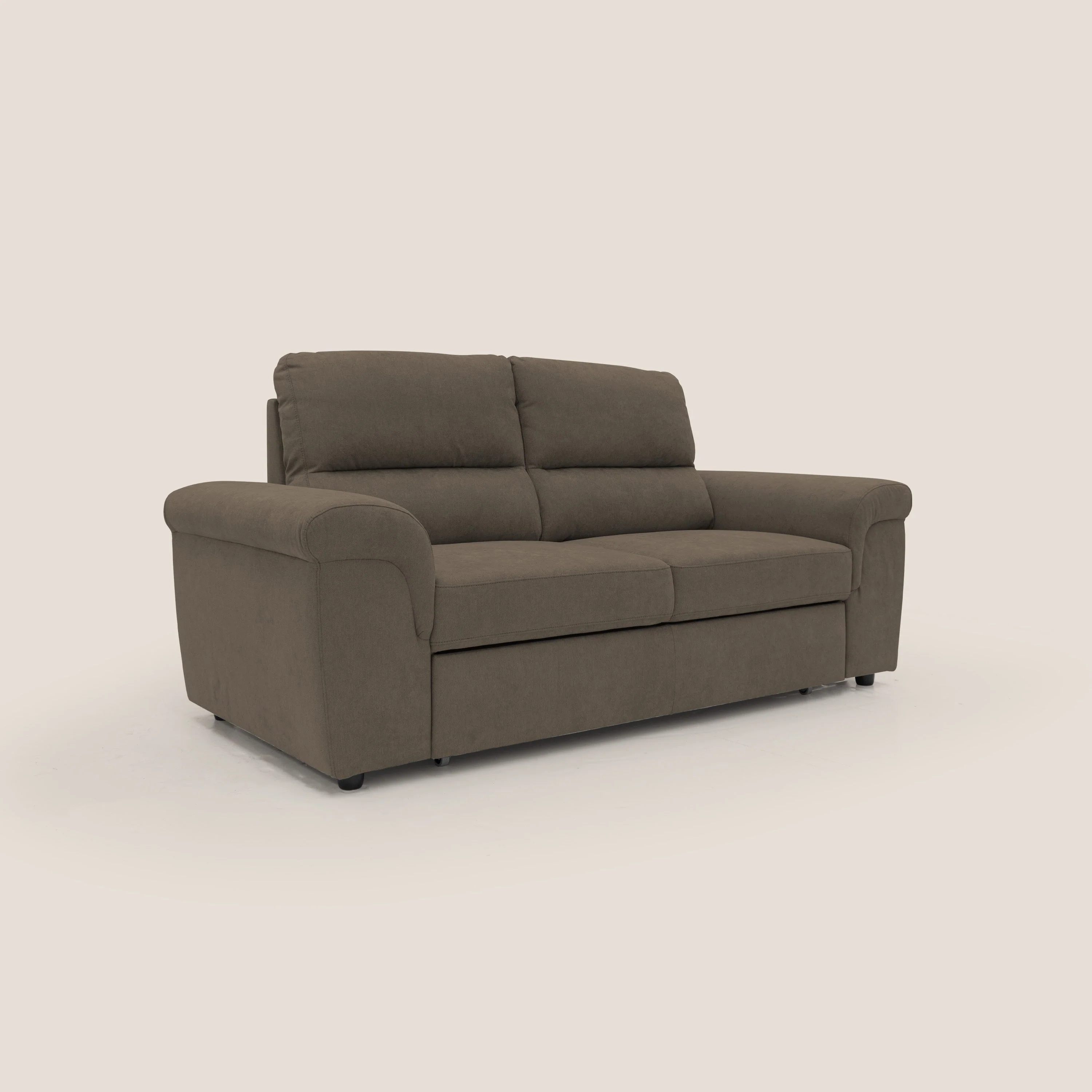 Minerva canapé linéaire avec pouf extractible en tissu doux imperméable T02 marron - Image 3