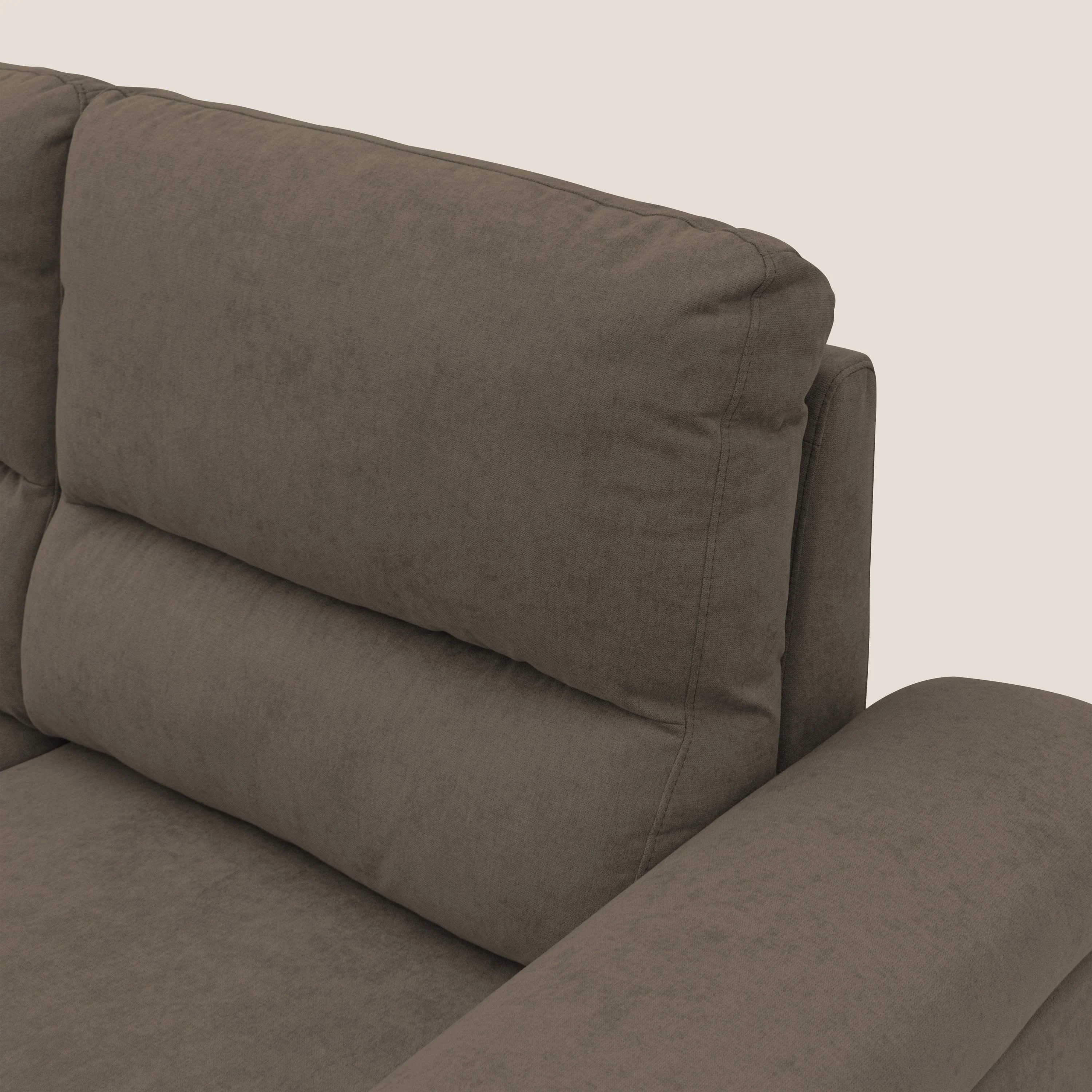 Minerva canapé linéaire avec pouf extractible en tissu doux imperméable T02 marron - Image 4