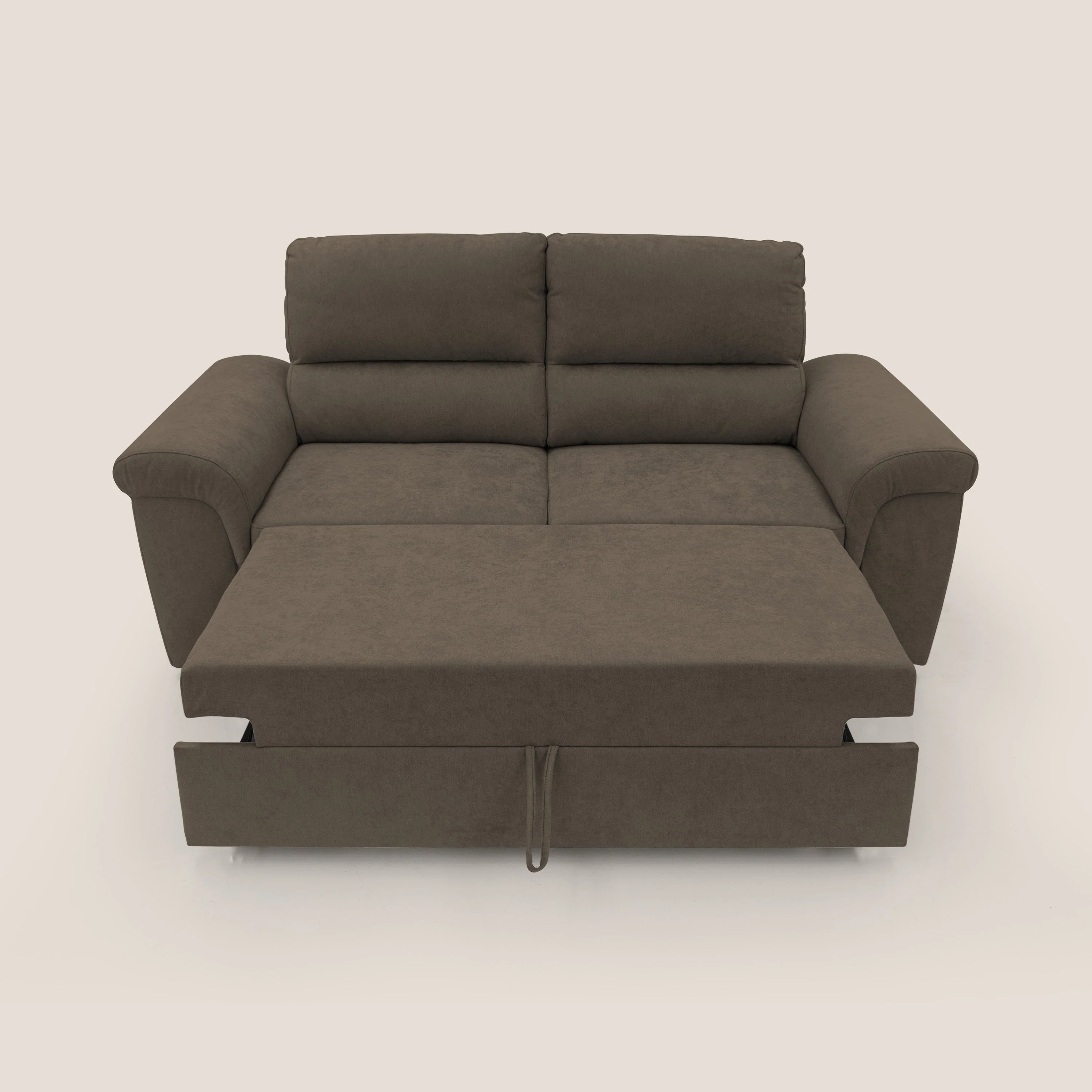 Minerva canapé linéaire avec pouf extractible en tissu doux imperméable T02 marron - Image 9
