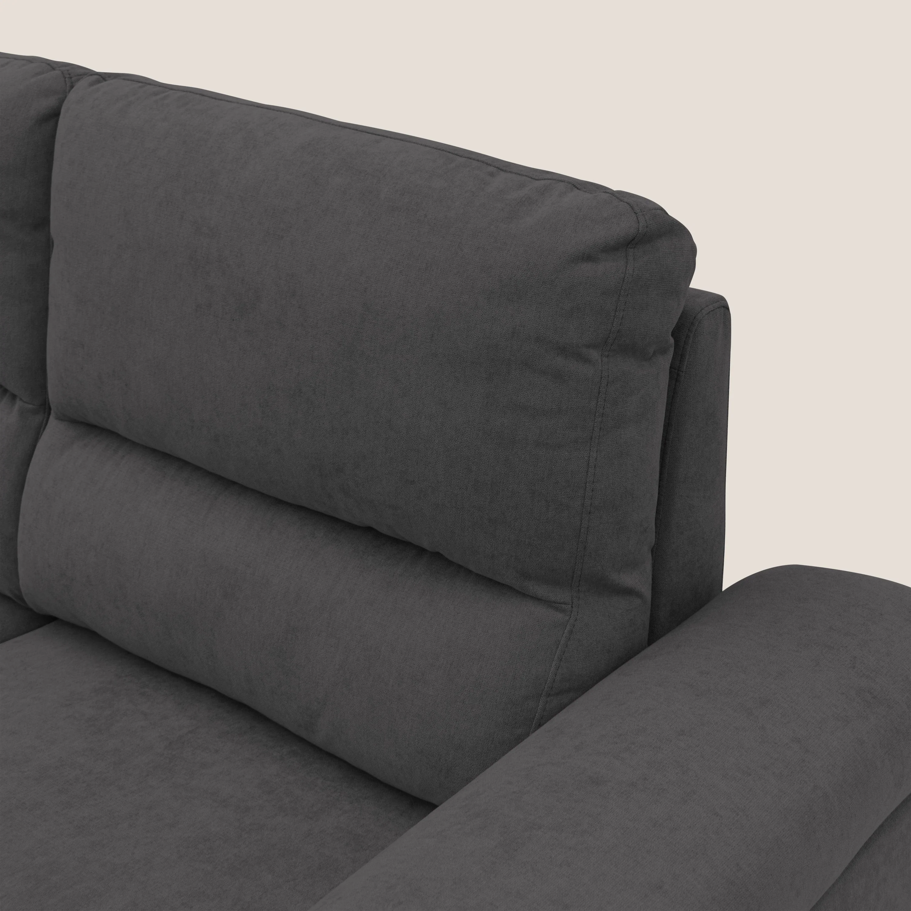 Minerva canapé linéaire avec pouf extractible en tissu doux imperméable T02 noir - Image 4