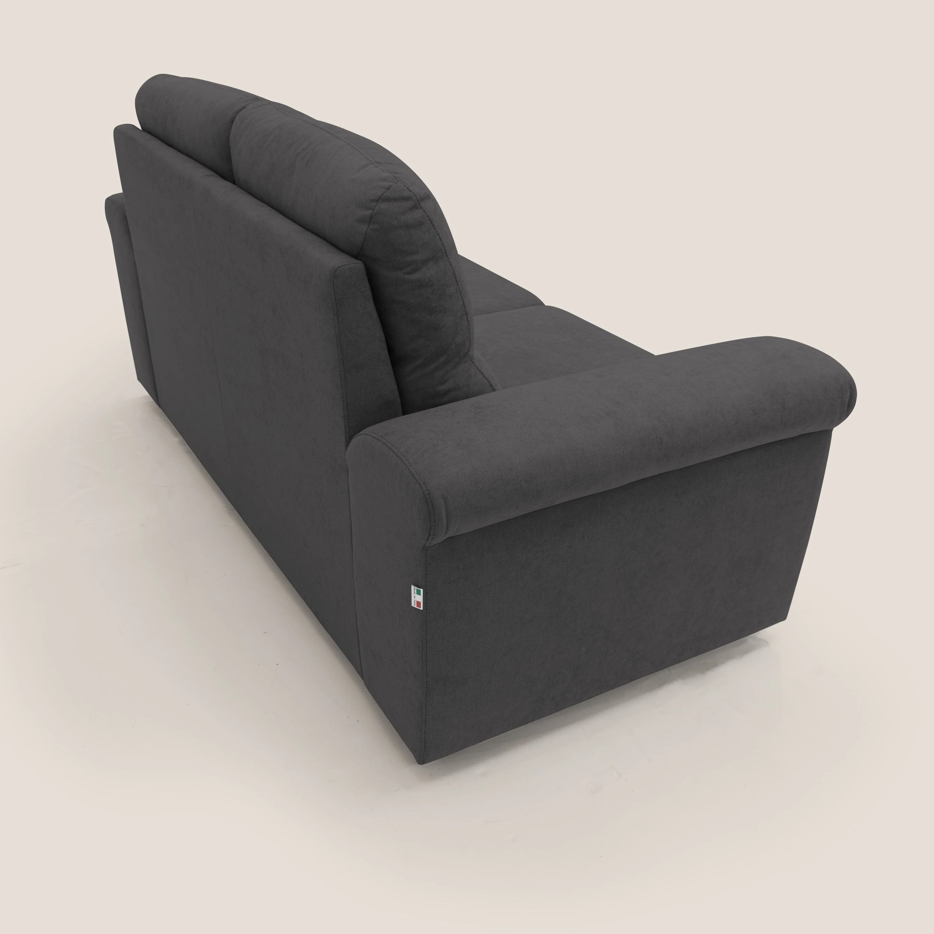 Minerva canapé linéaire avec pouf extractible en tissu doux imperméable T02 noir - Image 6