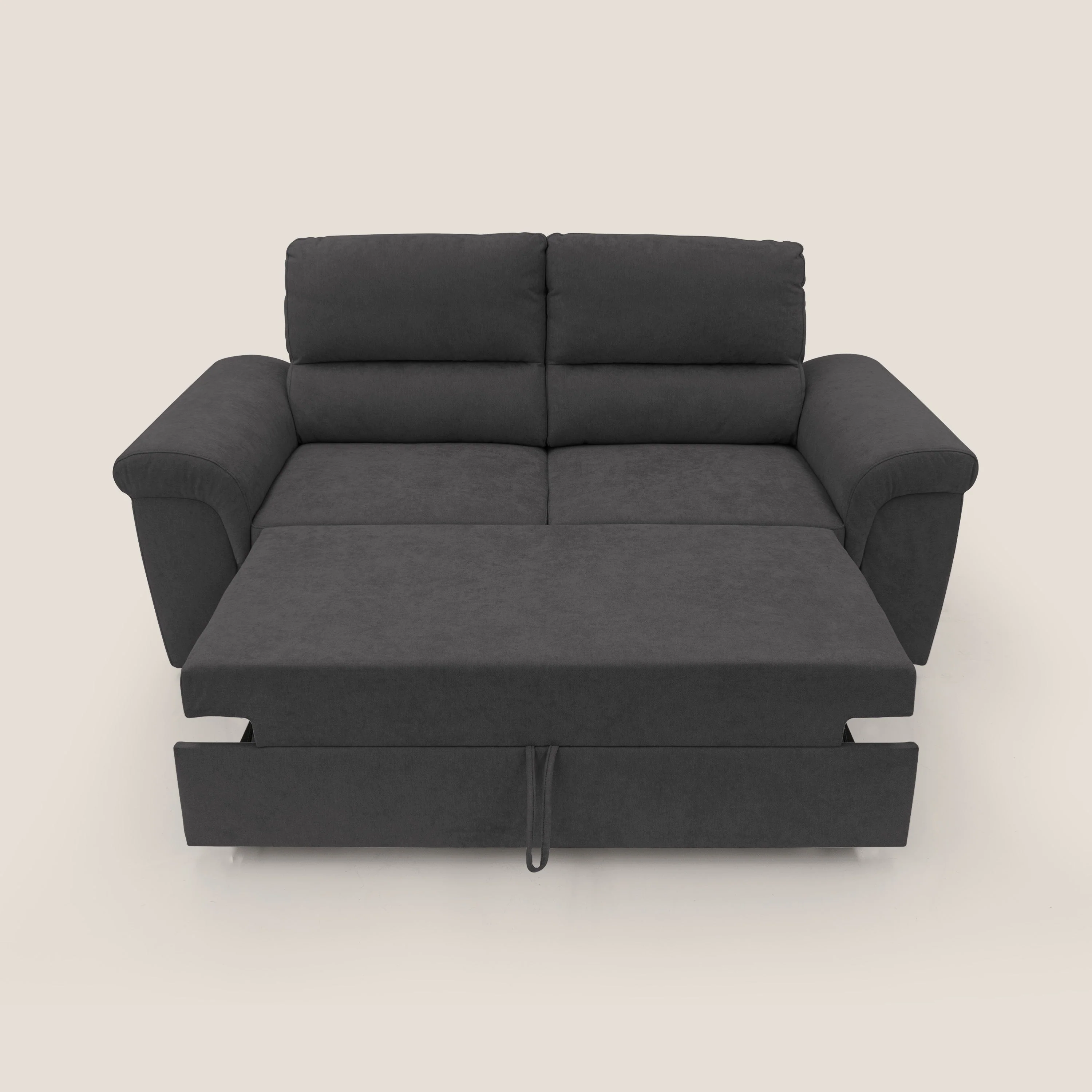 Minerva canapé linéaire avec pouf extractible en tissu doux imperméable T02 noir - Image 9