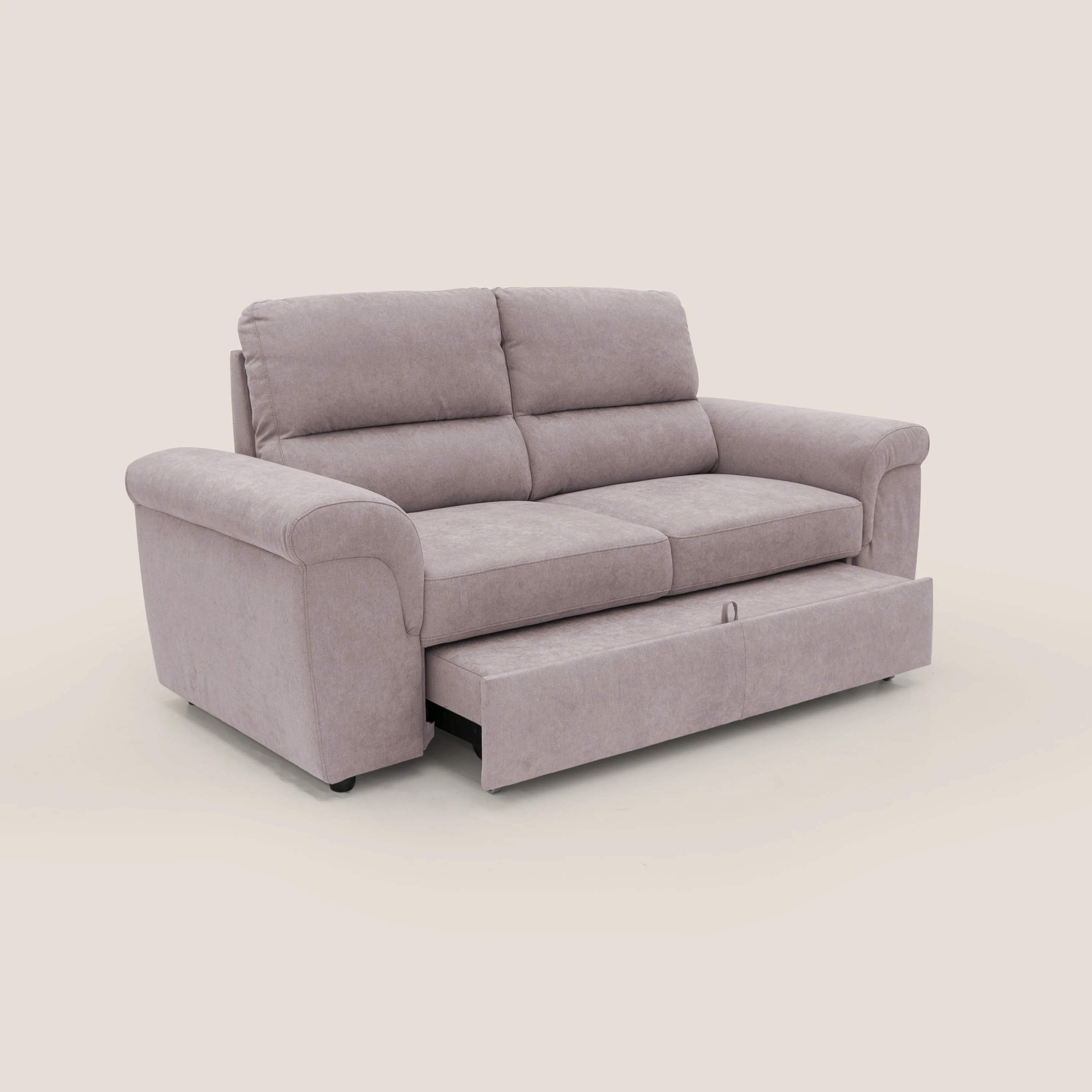 Minerva canapé linéaire avec pouf extractible en tissu doux imperméable T02 rose - Image 10
