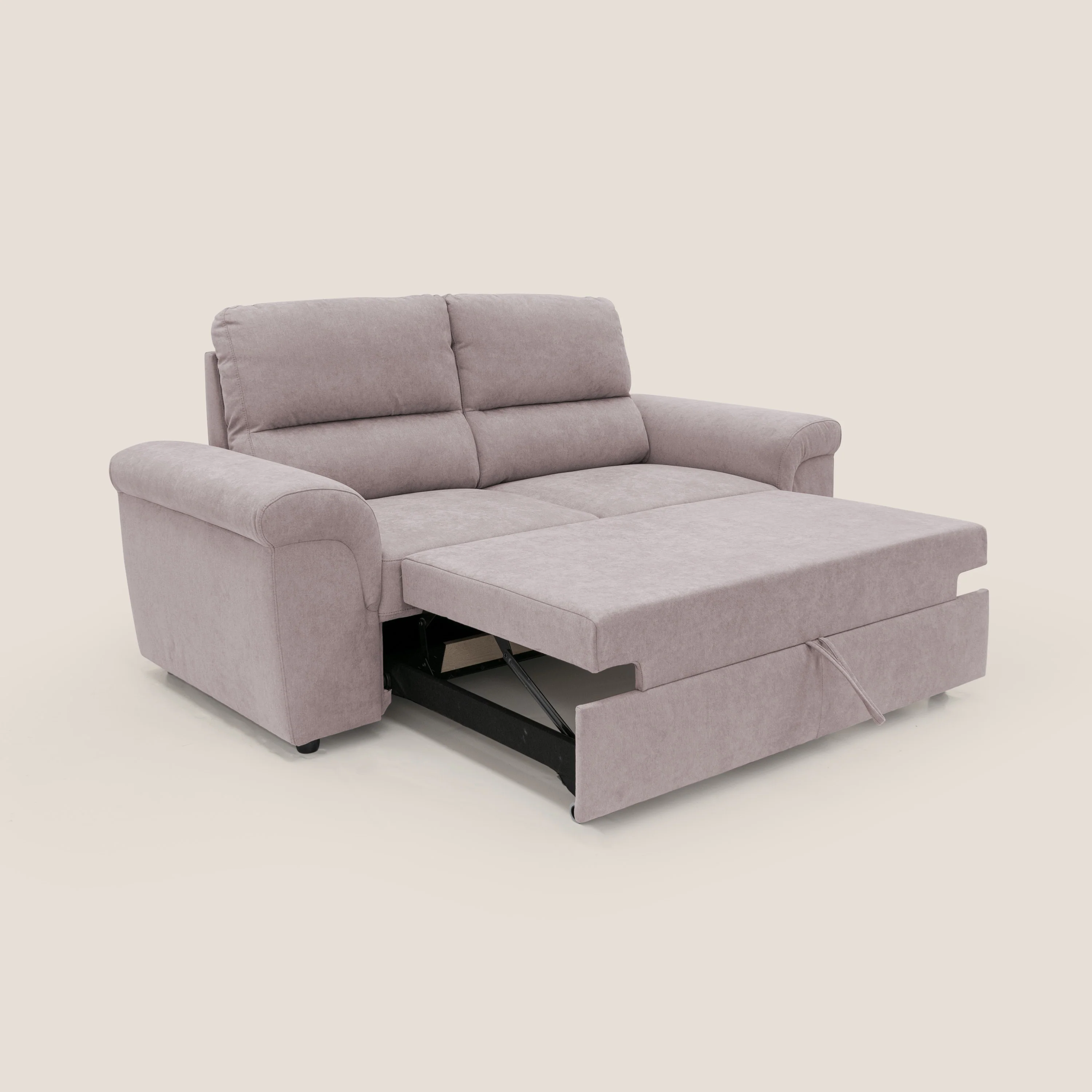 Minerva canapé linéaire avec pouf extractible en tissu doux imperméable T02 rose - Image 2
