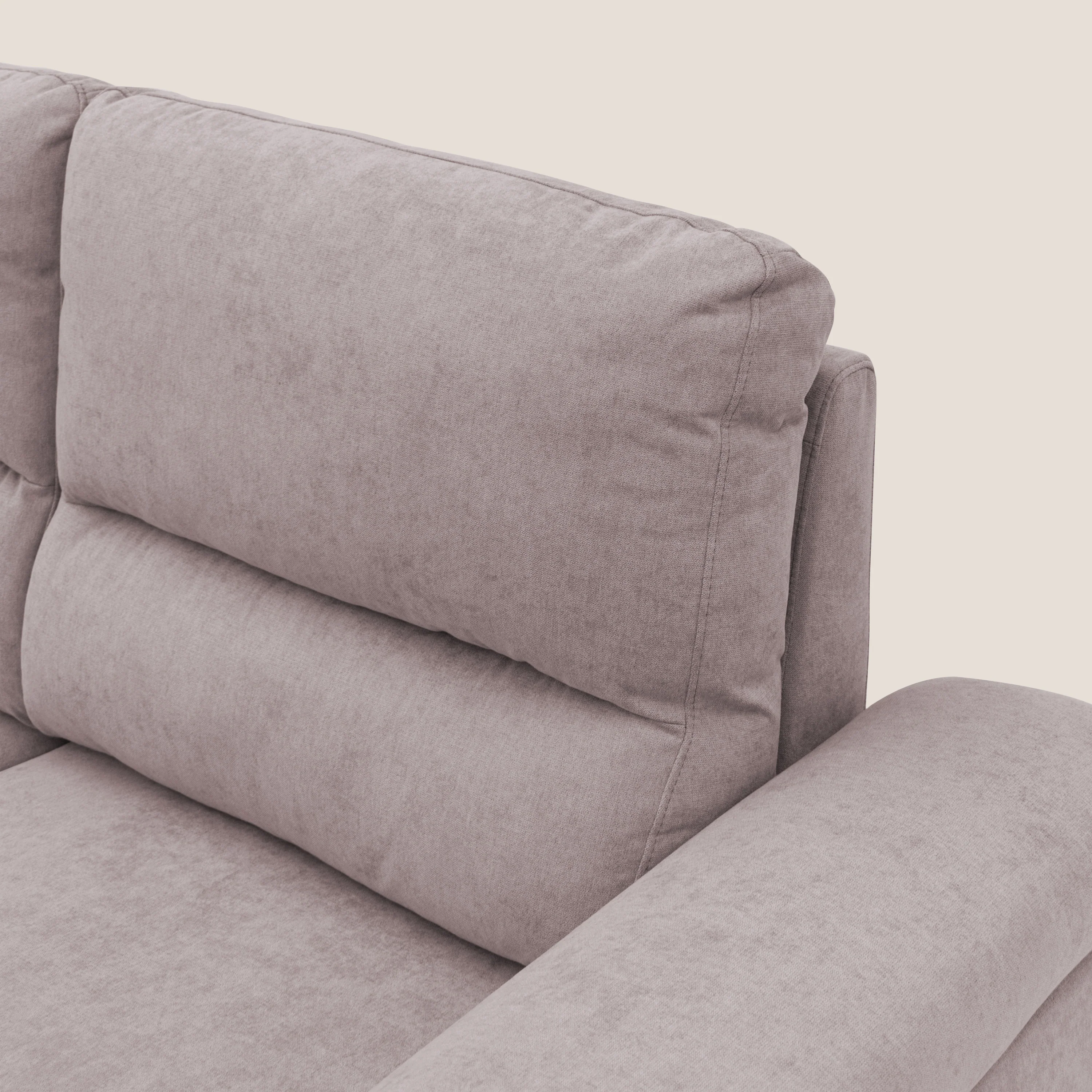 Minerva canapé linéaire avec pouf extractible en tissu doux imperméable T02 rose - Image 4