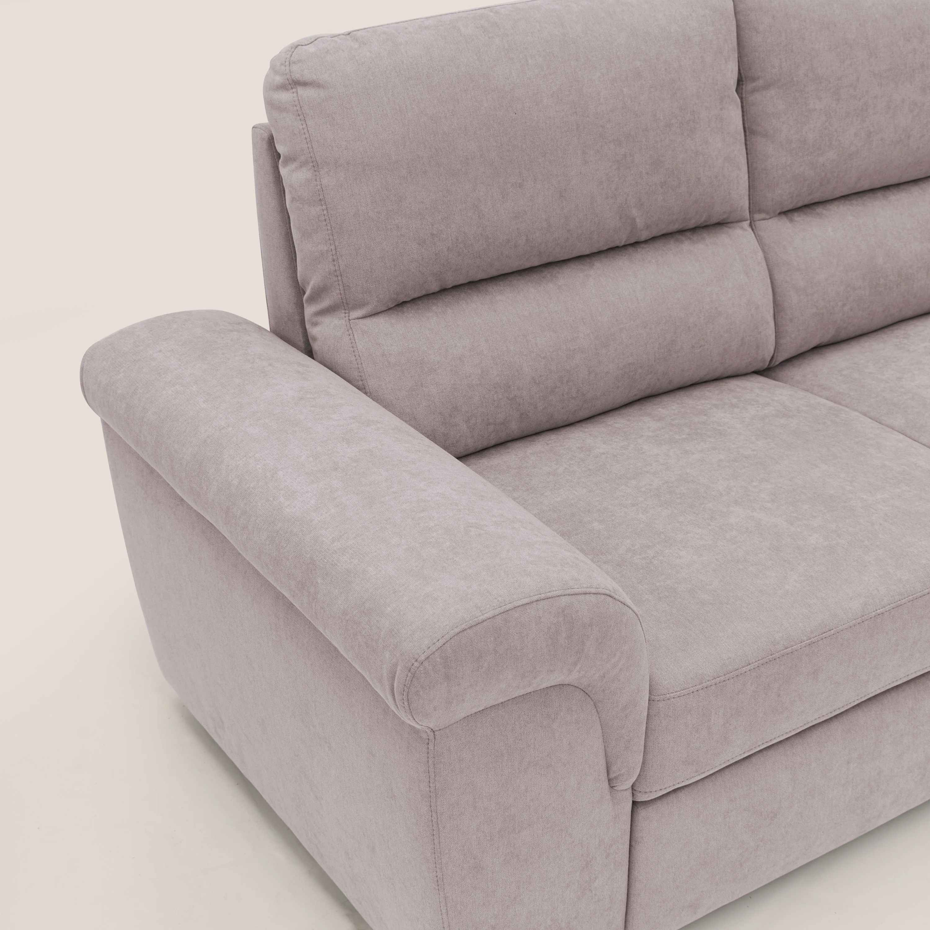 Minerva canapé linéaire avec pouf extractible en tissu doux imperméable T02 rose - Image 7