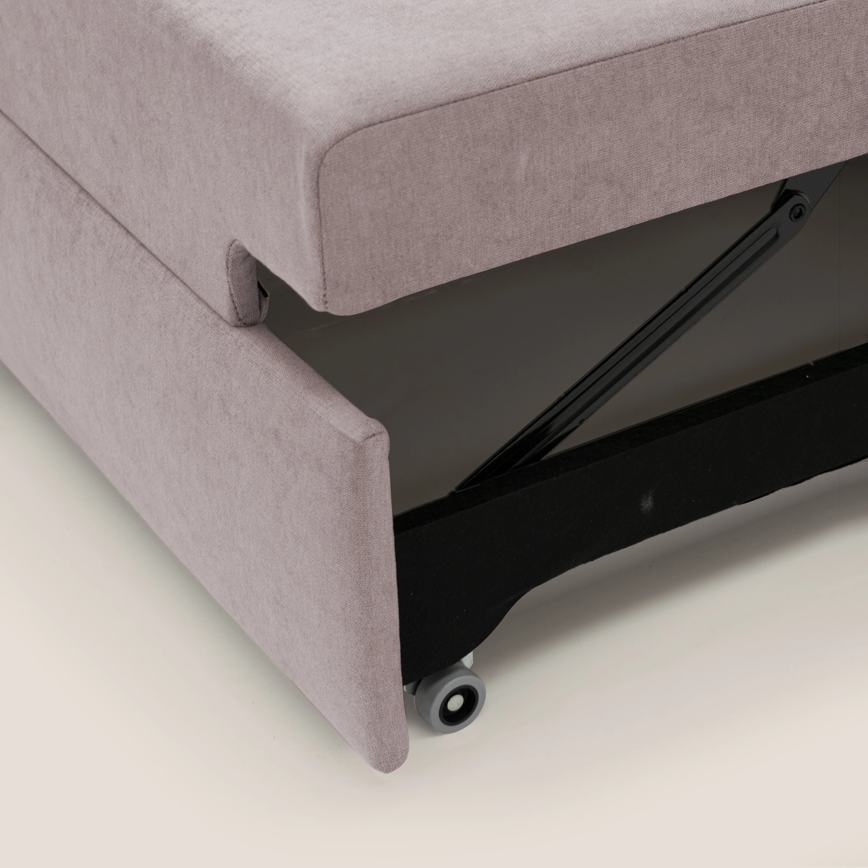 Minerva canapé linéaire avec pouf extractible en tissu doux imperméable T02 rose - Image 8