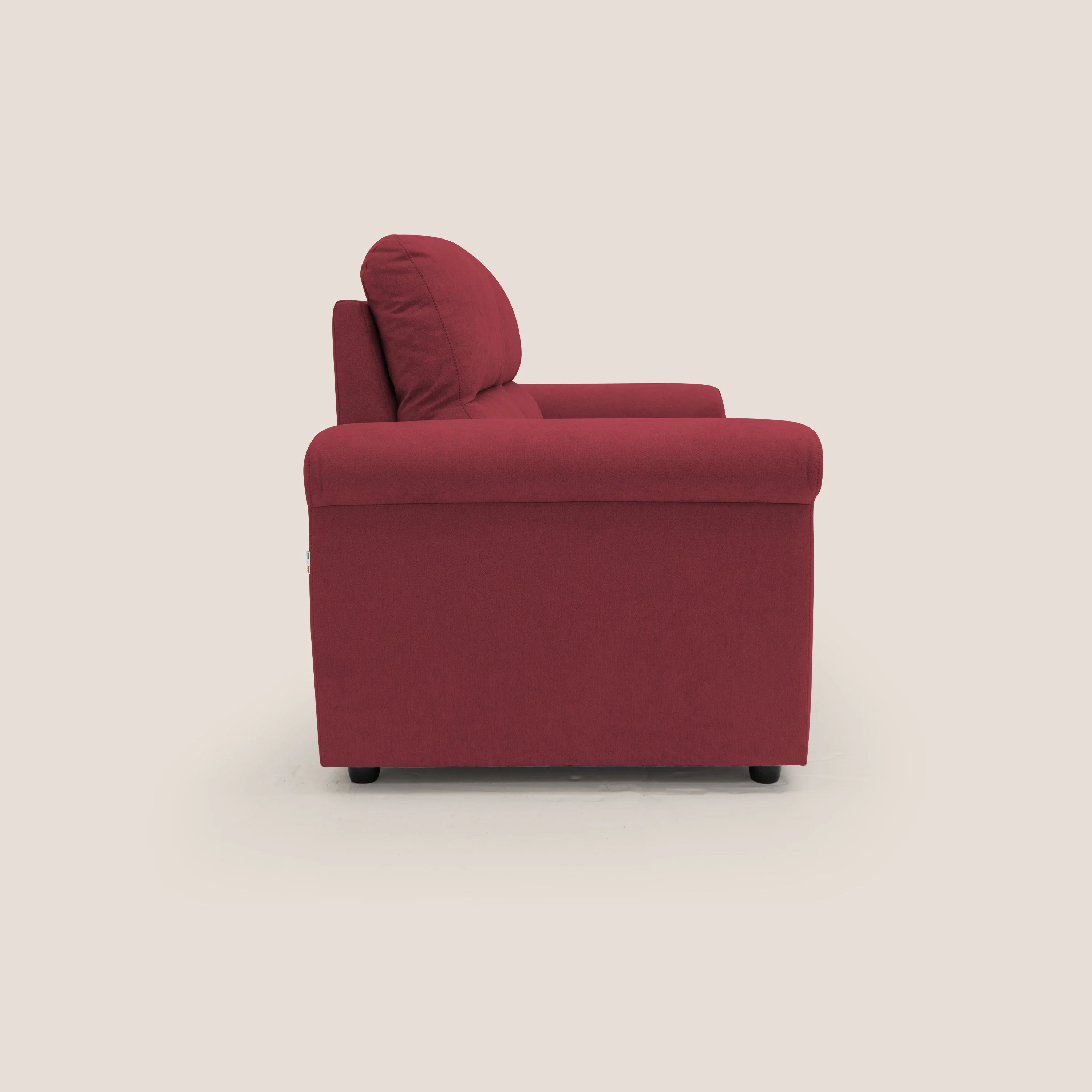 Minerva canapé linéaire avec pouf extractible en tissu doux imperméable T02 rouge - Image 11