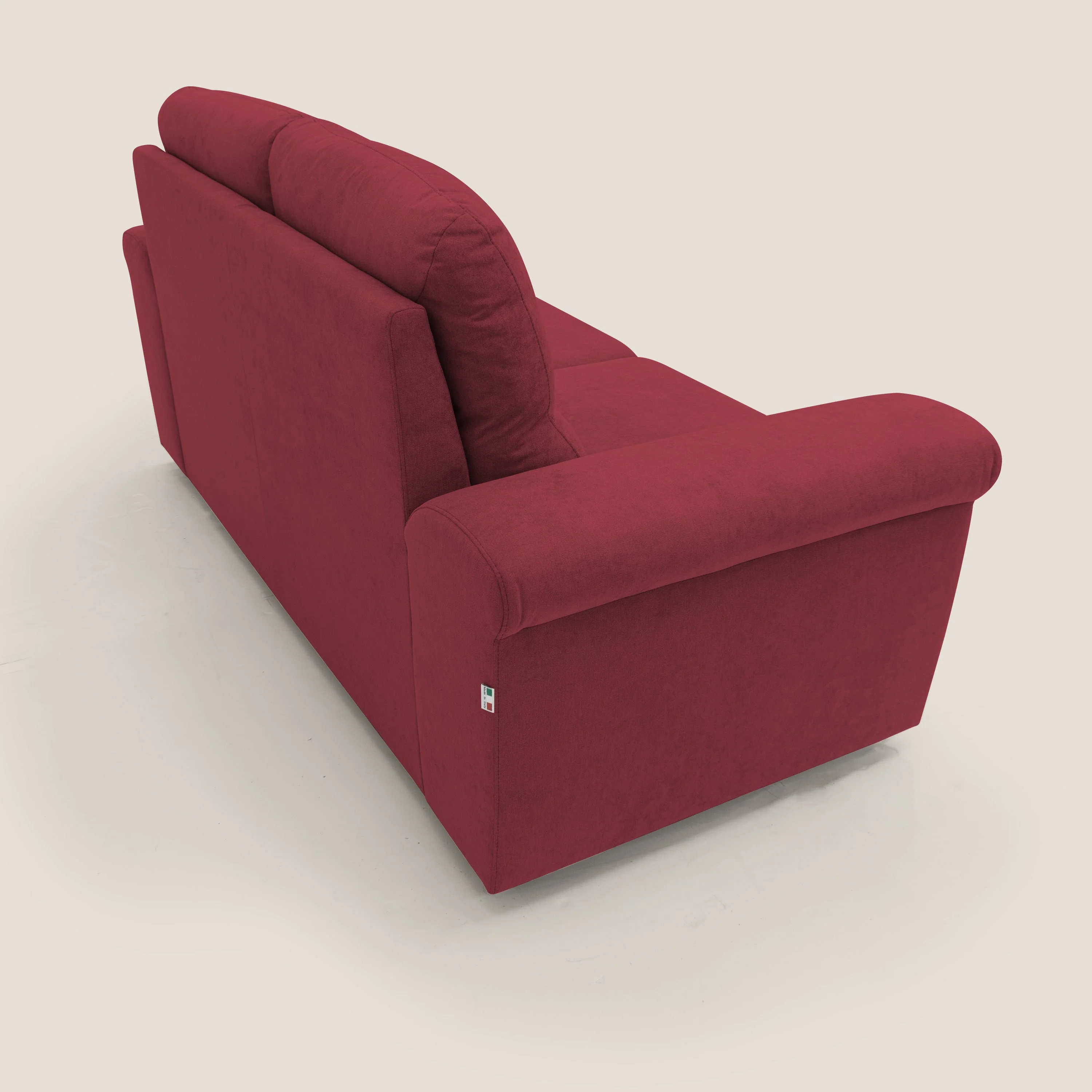 Minerva canapé linéaire avec pouf extractible en tissu doux imperméable T02 rouge - Image 6