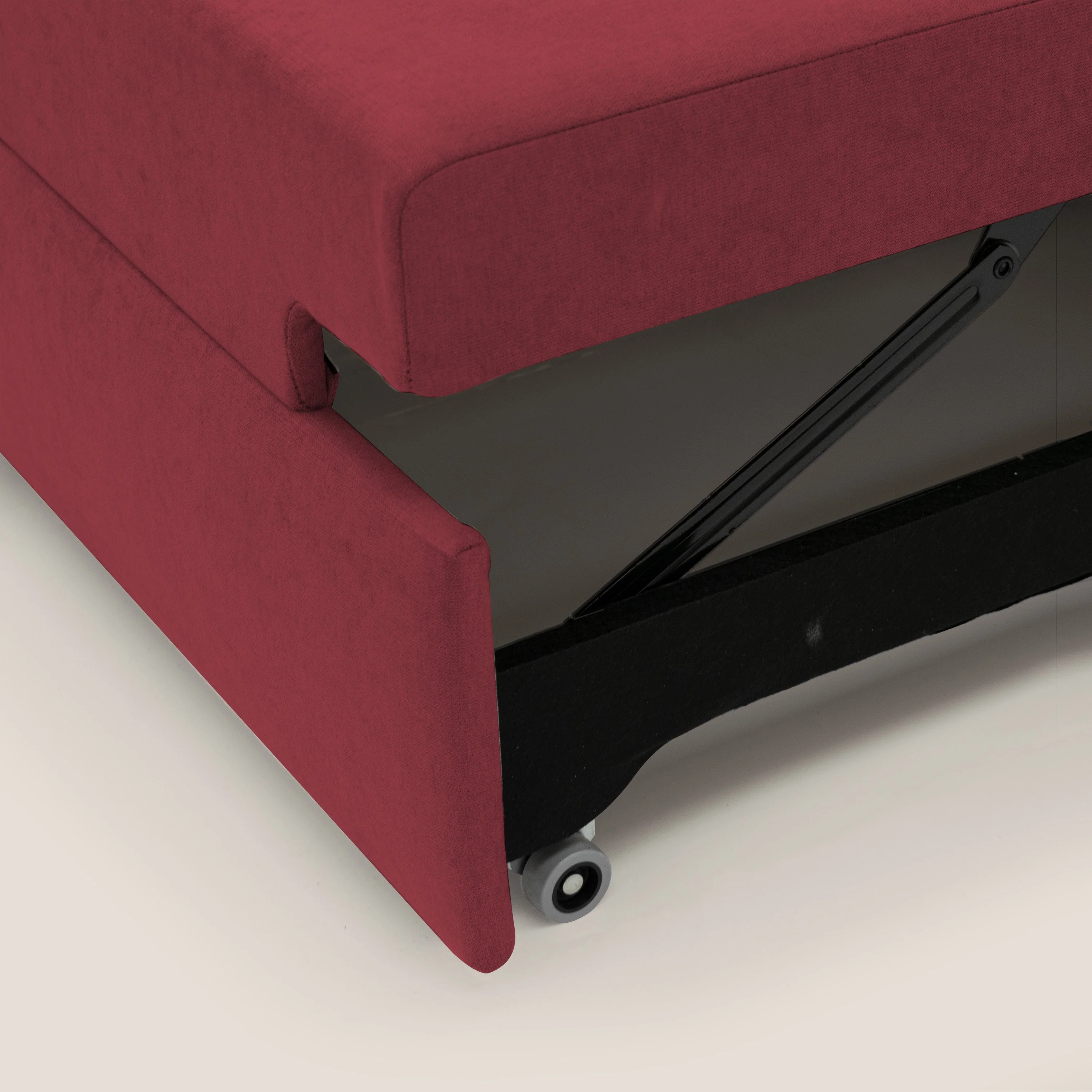 Minerva canapé linéaire avec pouf extractible en tissu doux imperméable T02 rouge - Image 8