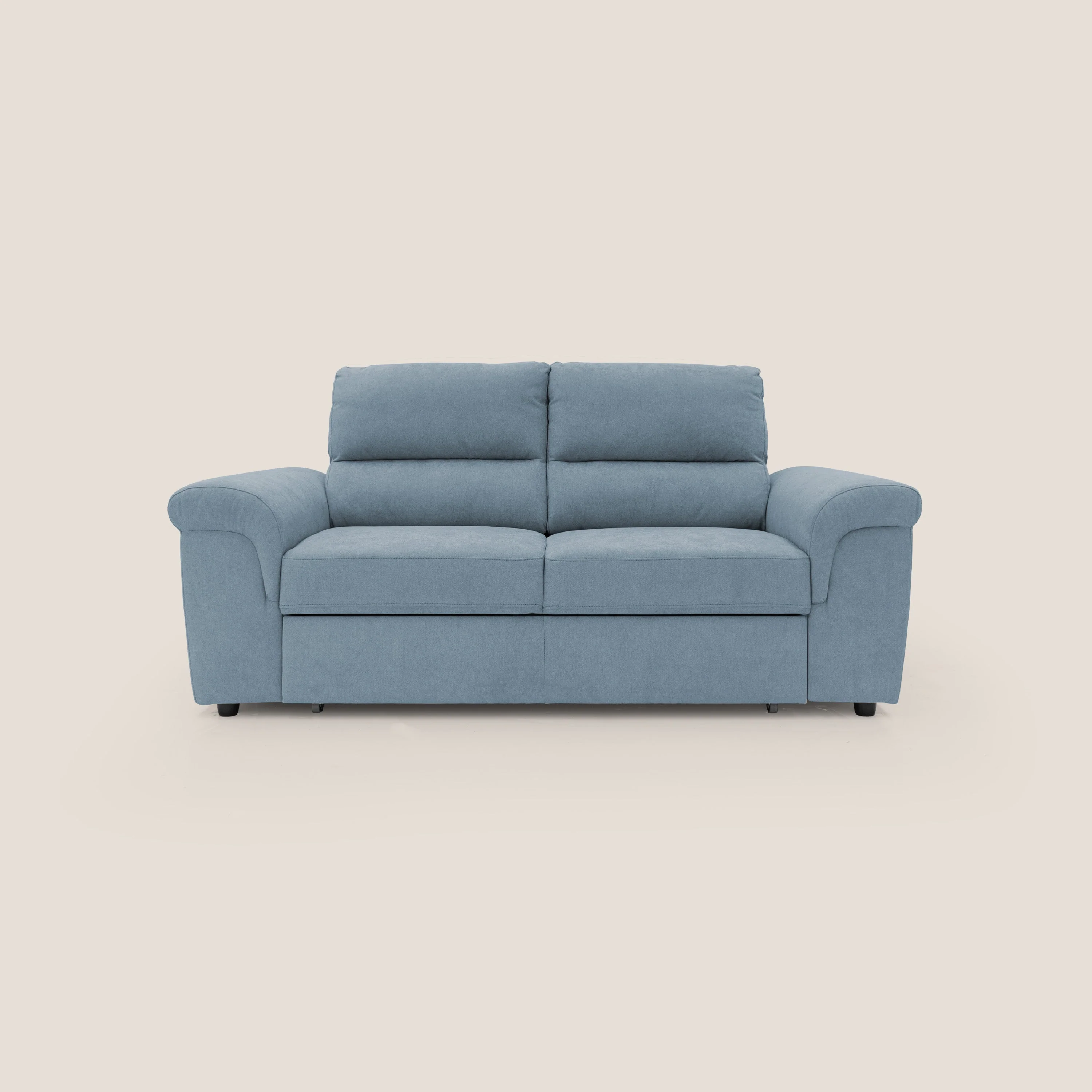 Minerva canapé linéaire avec pouf extractible en tissu doux imperméable T02 sucre glace