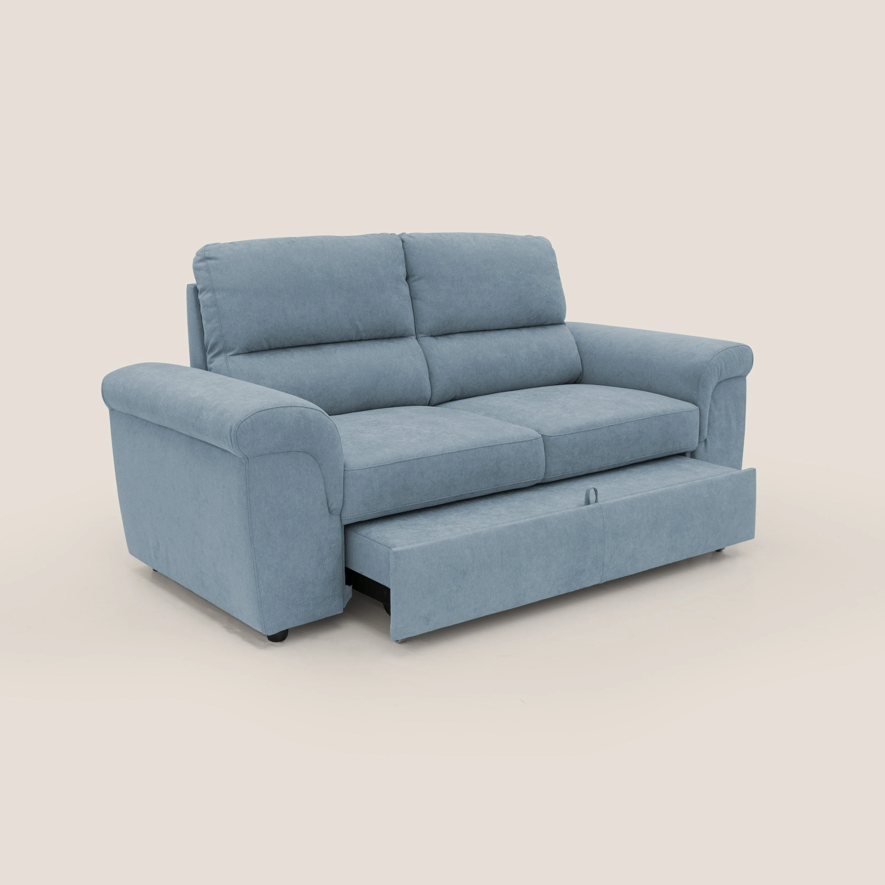 Minerva canapé linéaire avec pouf extractible en tissu doux imperméable T02 sucre glace - Image 10
