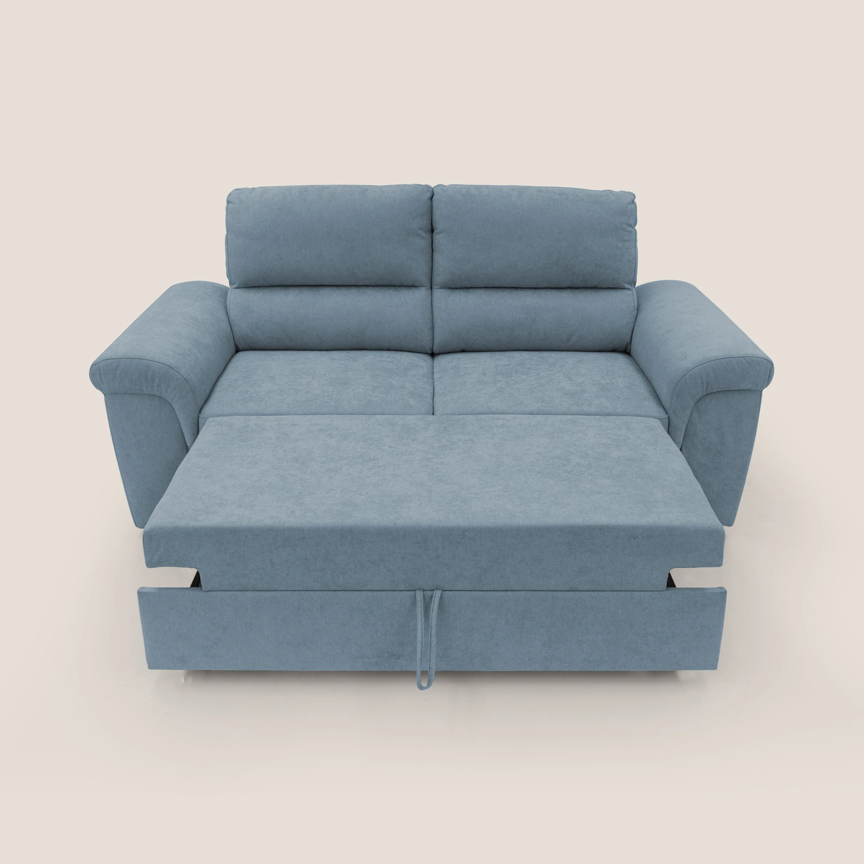Minerva canapé linéaire avec pouf extractible en tissu doux imperméable T02 sucre glace - Image 9