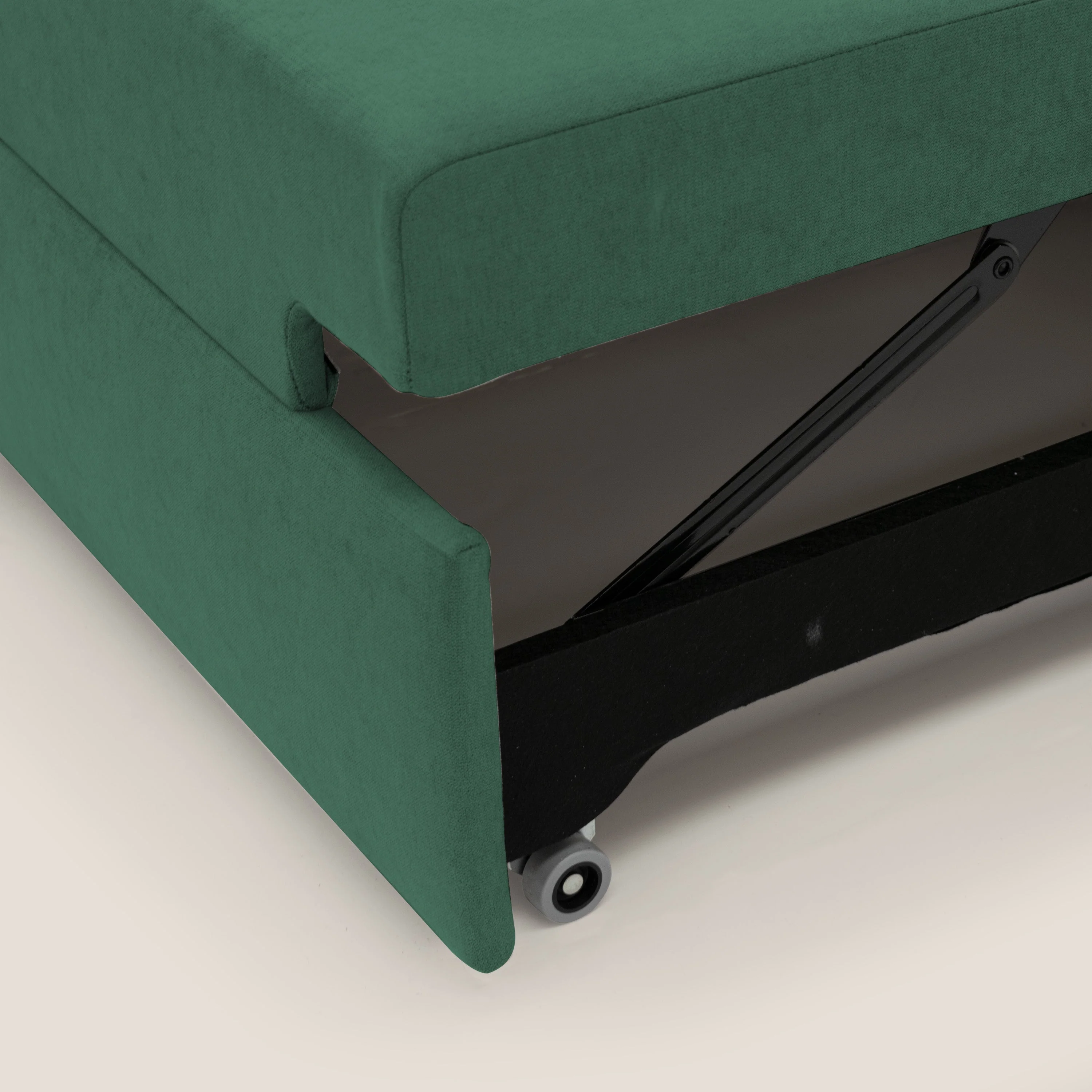 Minerva canapé linéaire avec pouf extractible en tissu doux imperméable T02 vert - Image 10